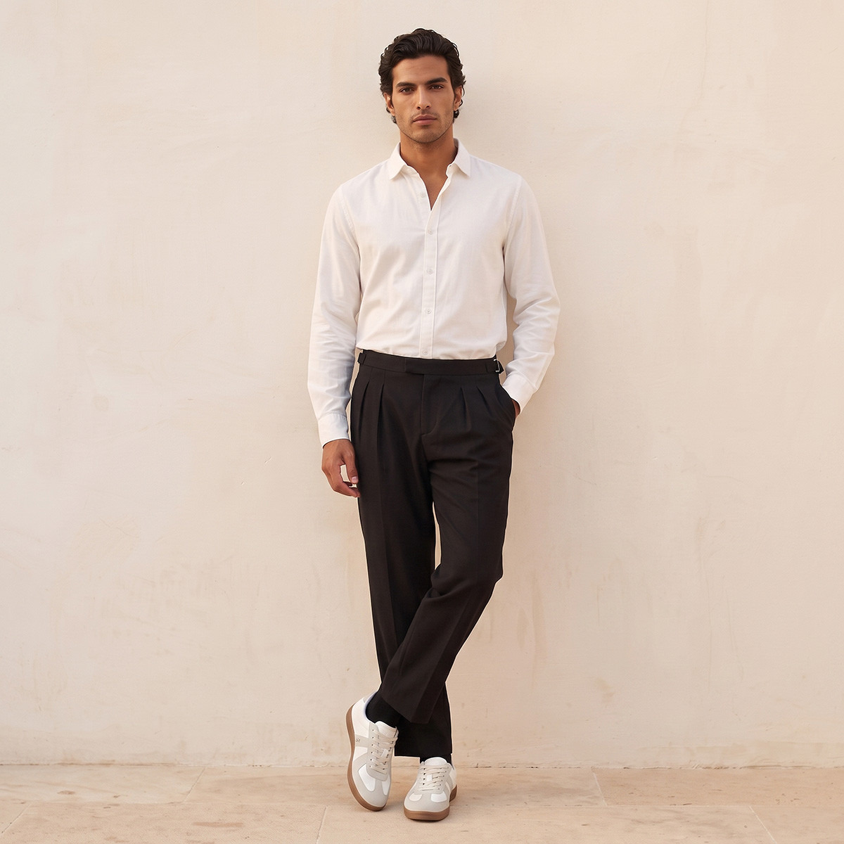 Splash Iconic Relaxed Fit Pleated Trousers-men-clothing-bottoms-trousersandchinos-trousers-image-2