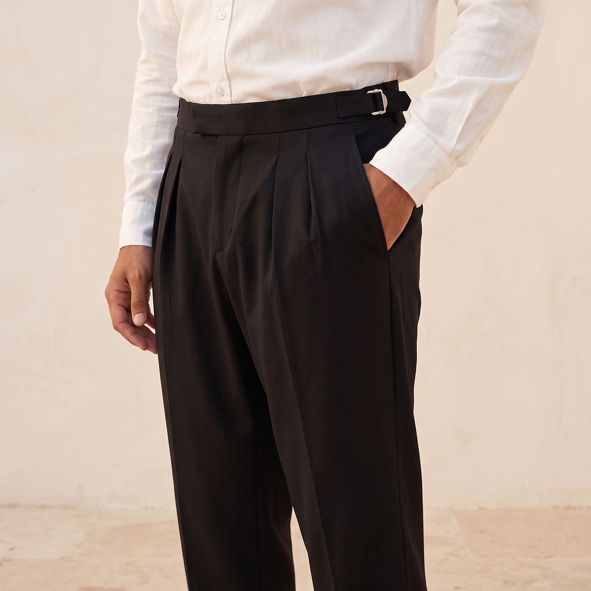 Splash Iconic Relaxed Fit Pleated Trousers-men-clothing-bottoms-trousersandchinos-trousers-image-4