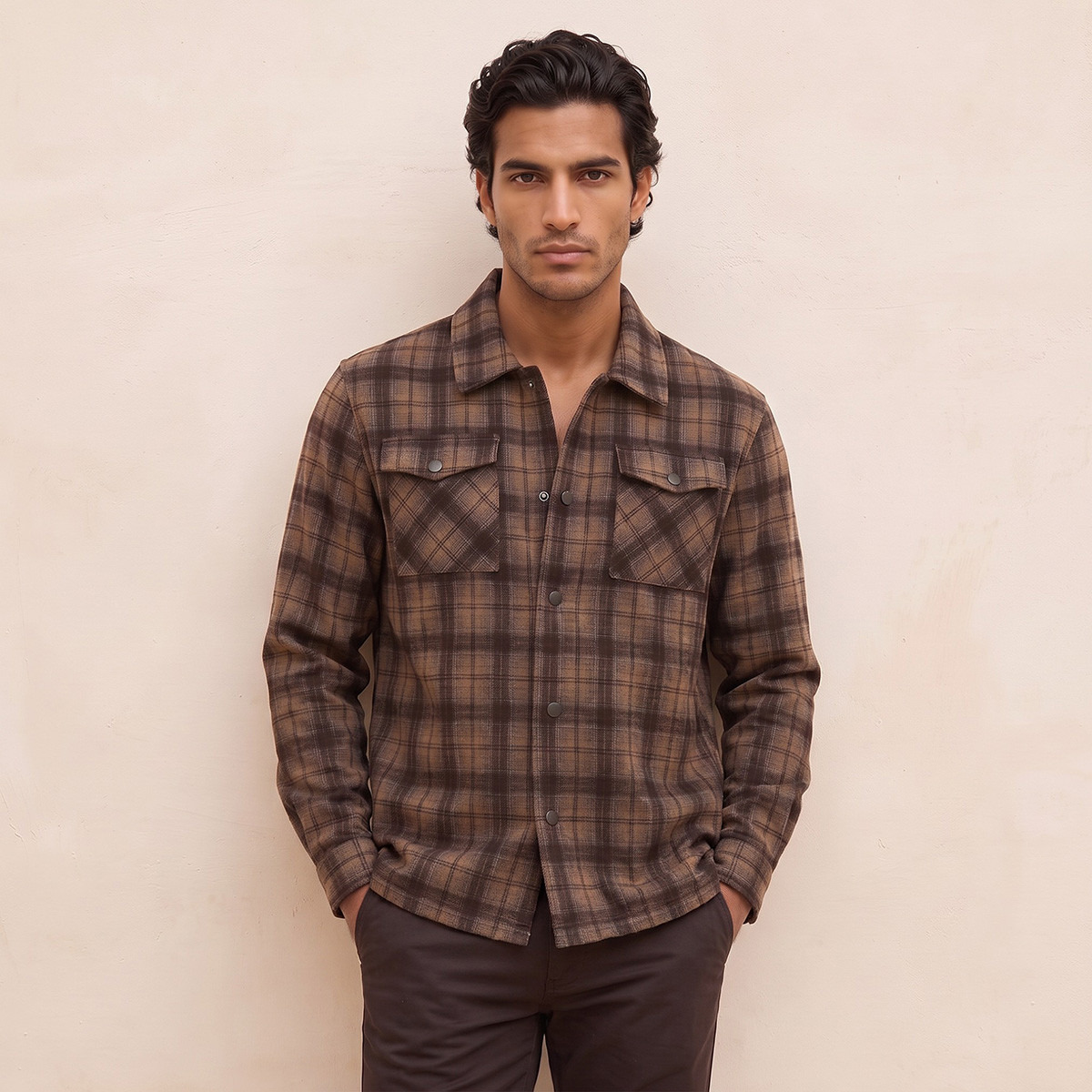 قميص كاروهات من أيكونيك من سبلاش-men-clothing-shirts-image-2