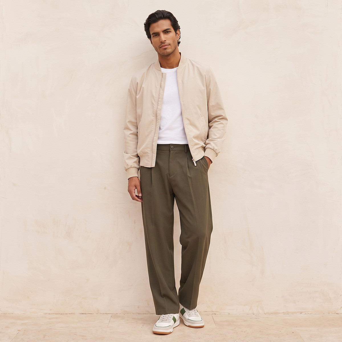 بنطلون بقصة مستقيمة من أيكونيك من سبلاش-men-clothing-bottoms-trousersandchinos-trousers-image-2