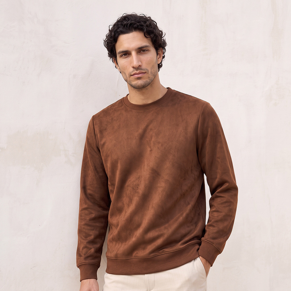 Splash Iconic Suede Sweatshirt-men-winterwear-hoodiesandsweatshirts-image-1