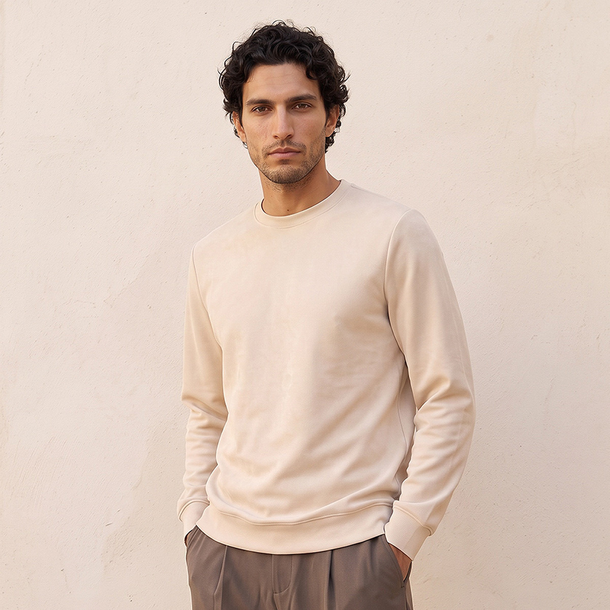 Splash Iconic Suede Sweatshirt-men-winterwear-hoodiesandsweatshirts-image-1