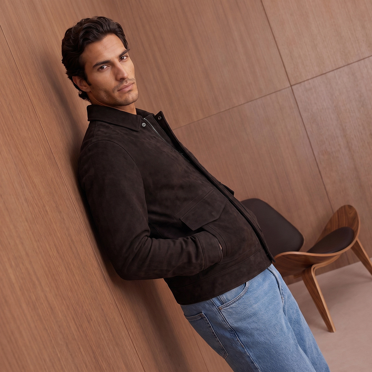 Splash Iconic Suede Utility Jacket with Pocket-men-clothing-jacketsandblazers-jackets-image-1