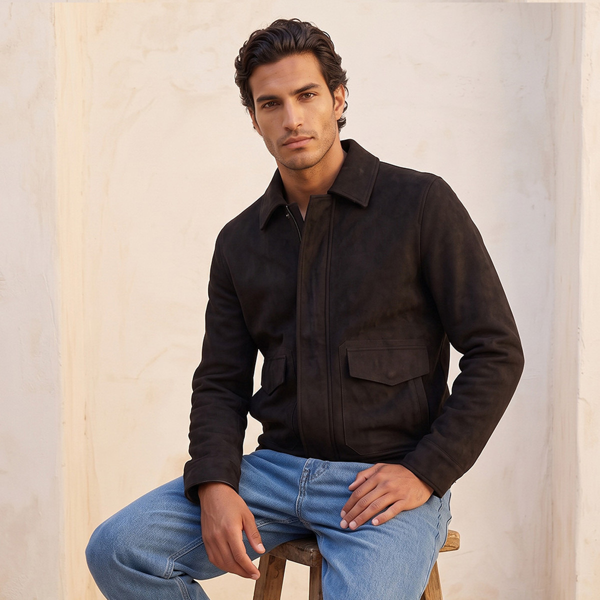 Splash Iconic Suede Utility Jacket with Pocket-men-clothing-jacketsandblazers-jackets-image-2