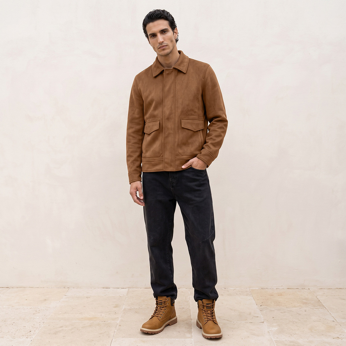 Splash Iconic Suede Utility Jacket with Pocket-men-clothing-jacketsandblazers-jackets-image-3