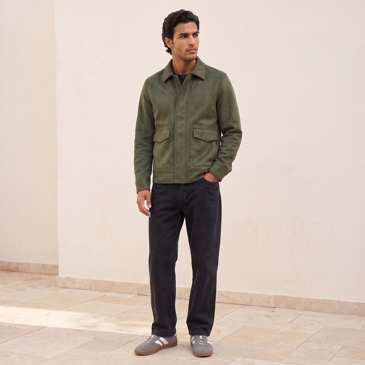 Splash Iconic Suede Utility Jacket with Pocket-men-clothing-jacketsandblazers-jackets-image-3
