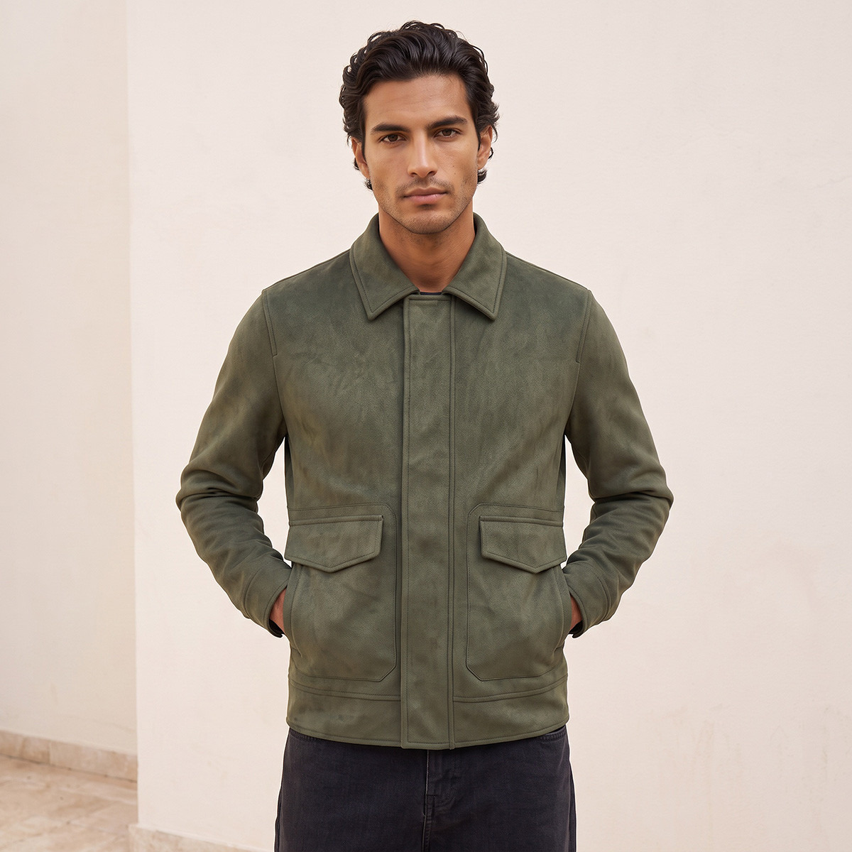 Splash Iconic Suede Utility Jacket with Pocket-men-clothing-jacketsandblazers-jackets-image-5