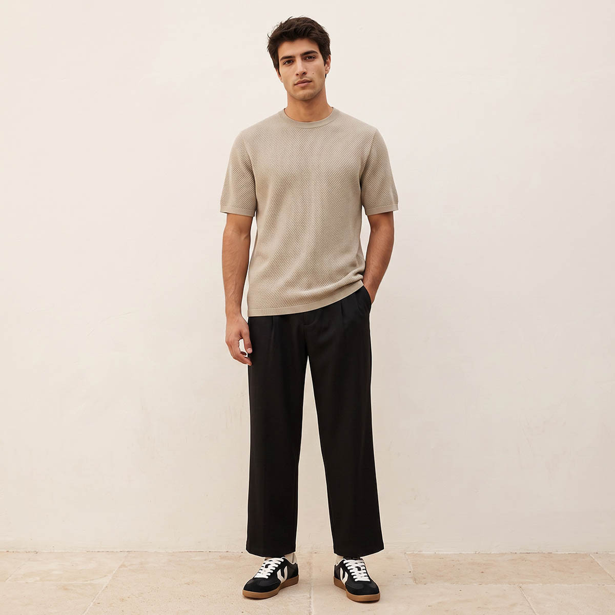 Splash Iconic Crew Neck Short Sleeves Textured T-shirt-men-clothing-tshirtsandpolos-tshirts-image-3