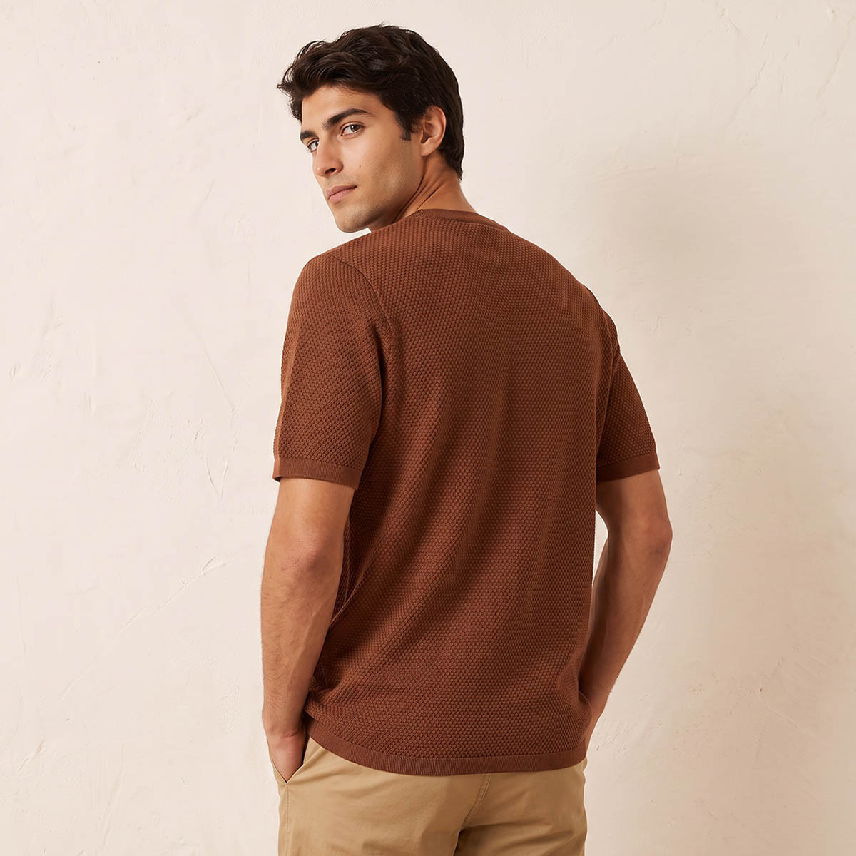 Splash Iconic Crew Neck Short Sleeves Textured T-shirt-men-clothing-tshirtsandpolos-tshirts-image-4