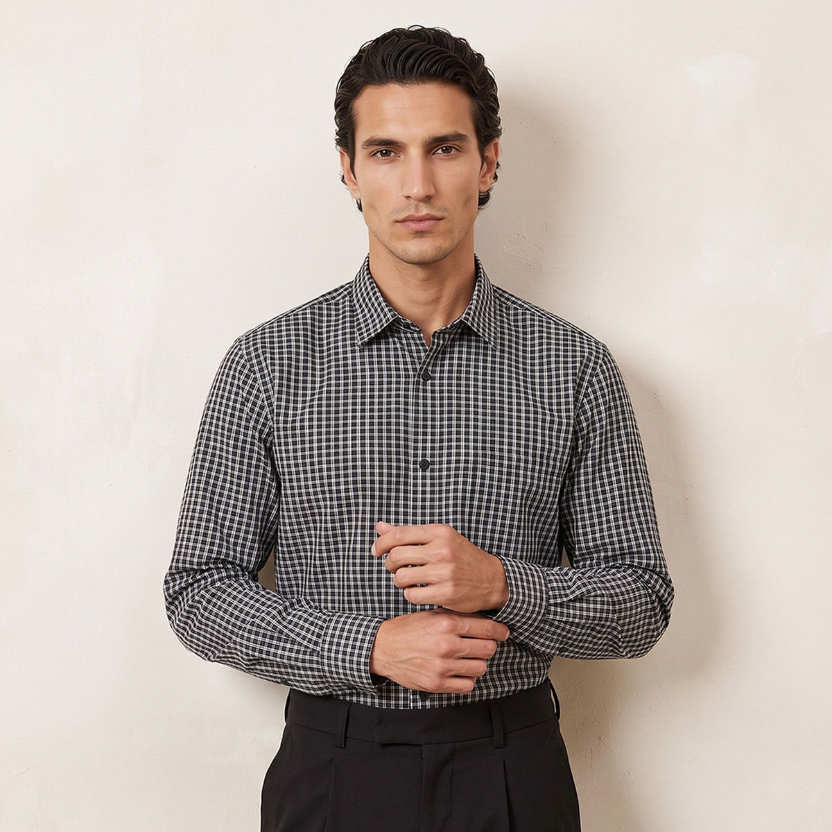 Splash Iconic Checked Cotton Shirt-men-clothing-shirts-image-2