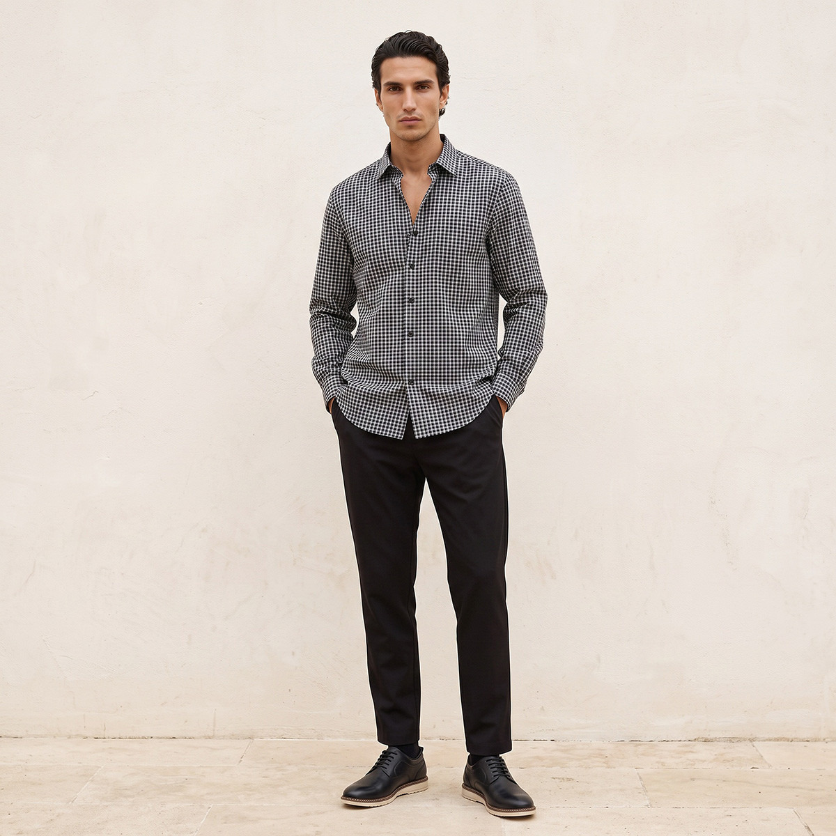 Splash Iconic Checked Cotton Shirt-men-clothing-shirts-image-3