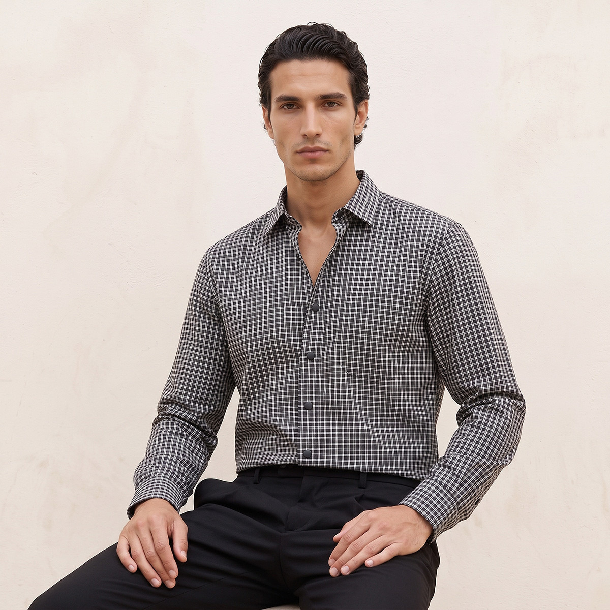 Splash Iconic Checked Cotton Shirt-men-clothing-shirts-image-6