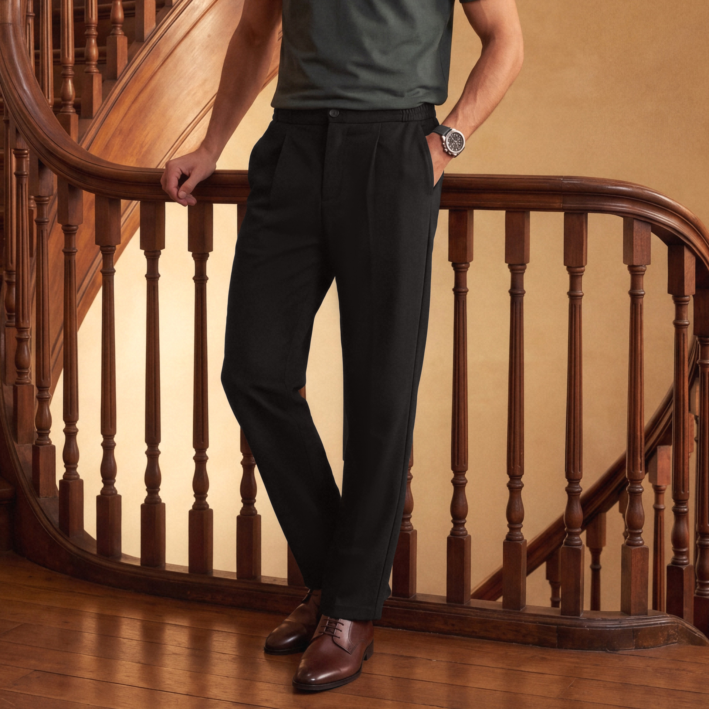 Splash Iconic Pleated Monte Trousers-men-clothing-bottoms-trousersandchinos-trousers-image-1