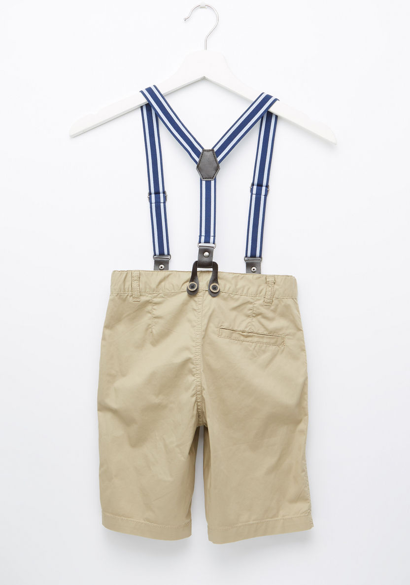 Bossini Pocket Detail Shorts with Suspenders and Button Closure-Shorts-image-2