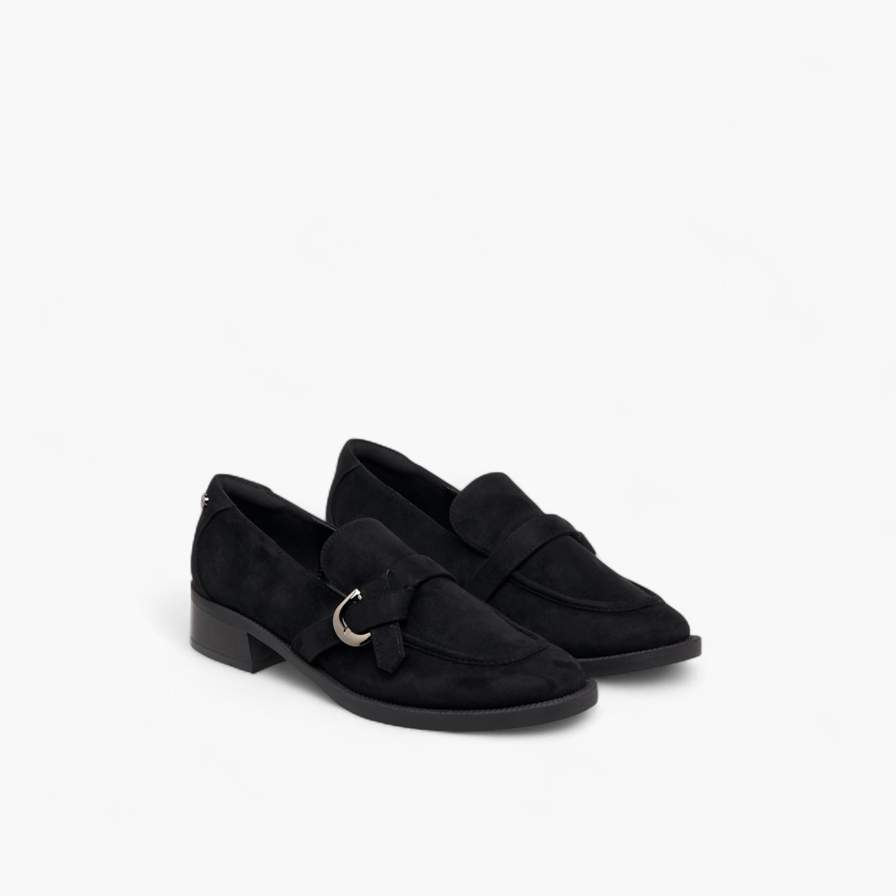 Celeste Women's Buckle Detail Block Heel Loafers-women-shoes-loafersandmoccasins-image-1