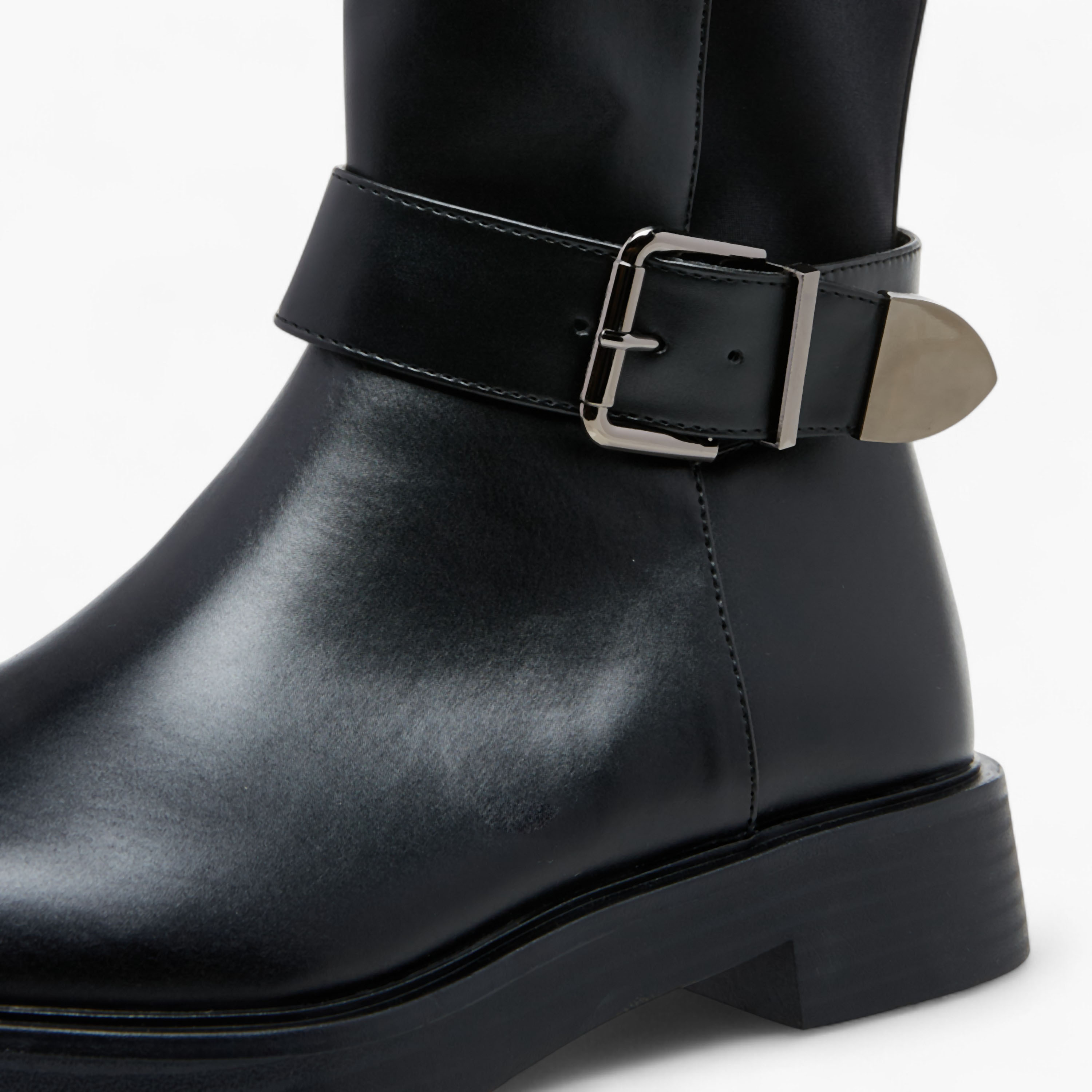 Celeste Women's Panelled High Shaft Boots with Zip Closure-women-shoes-boots-image-4