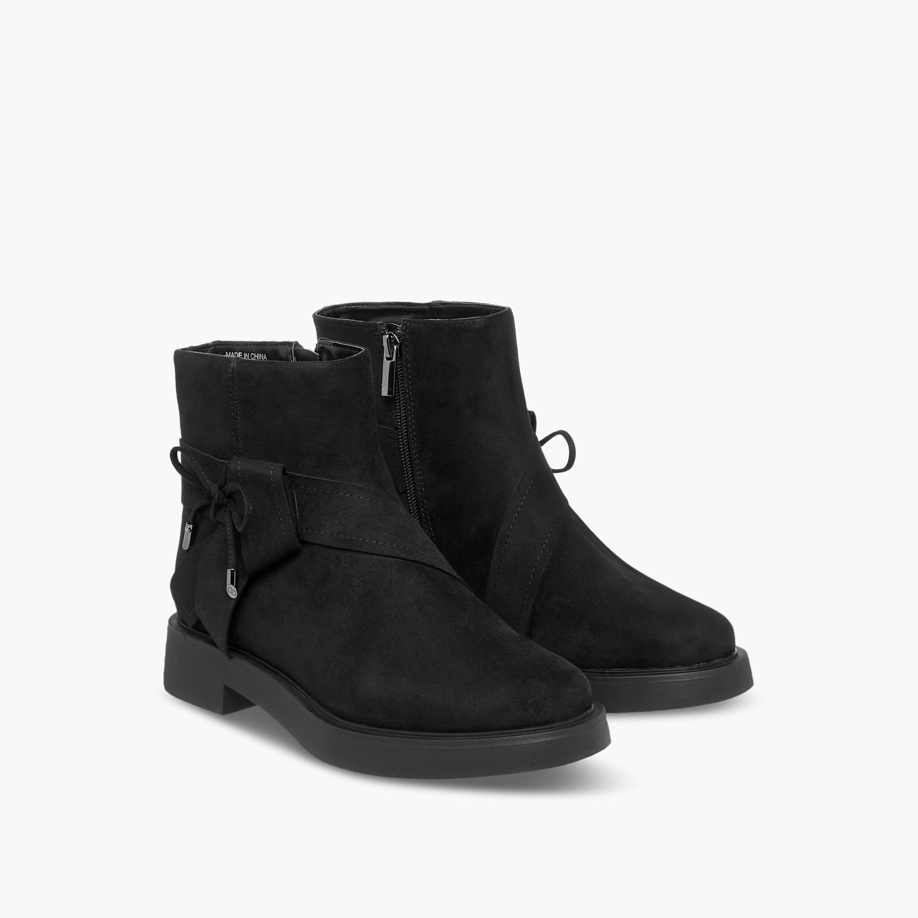 Celeste Women's Bow Accent Ankle Boots with Zip Closure-women-shoes-boots-image-1