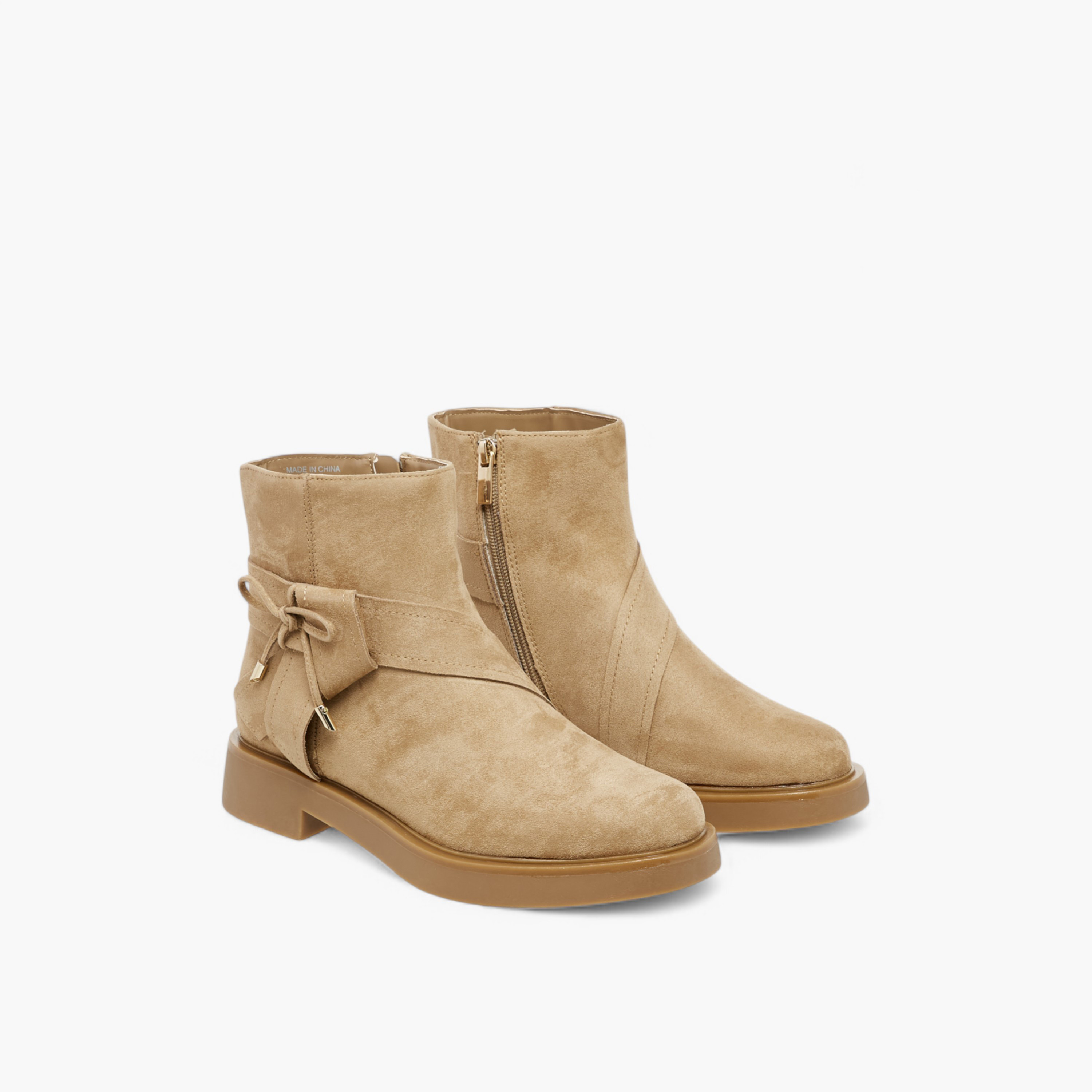 Celeste Women's Bow Accent Ankle Boots with Zip Closure-women-shoes-boots-image-1