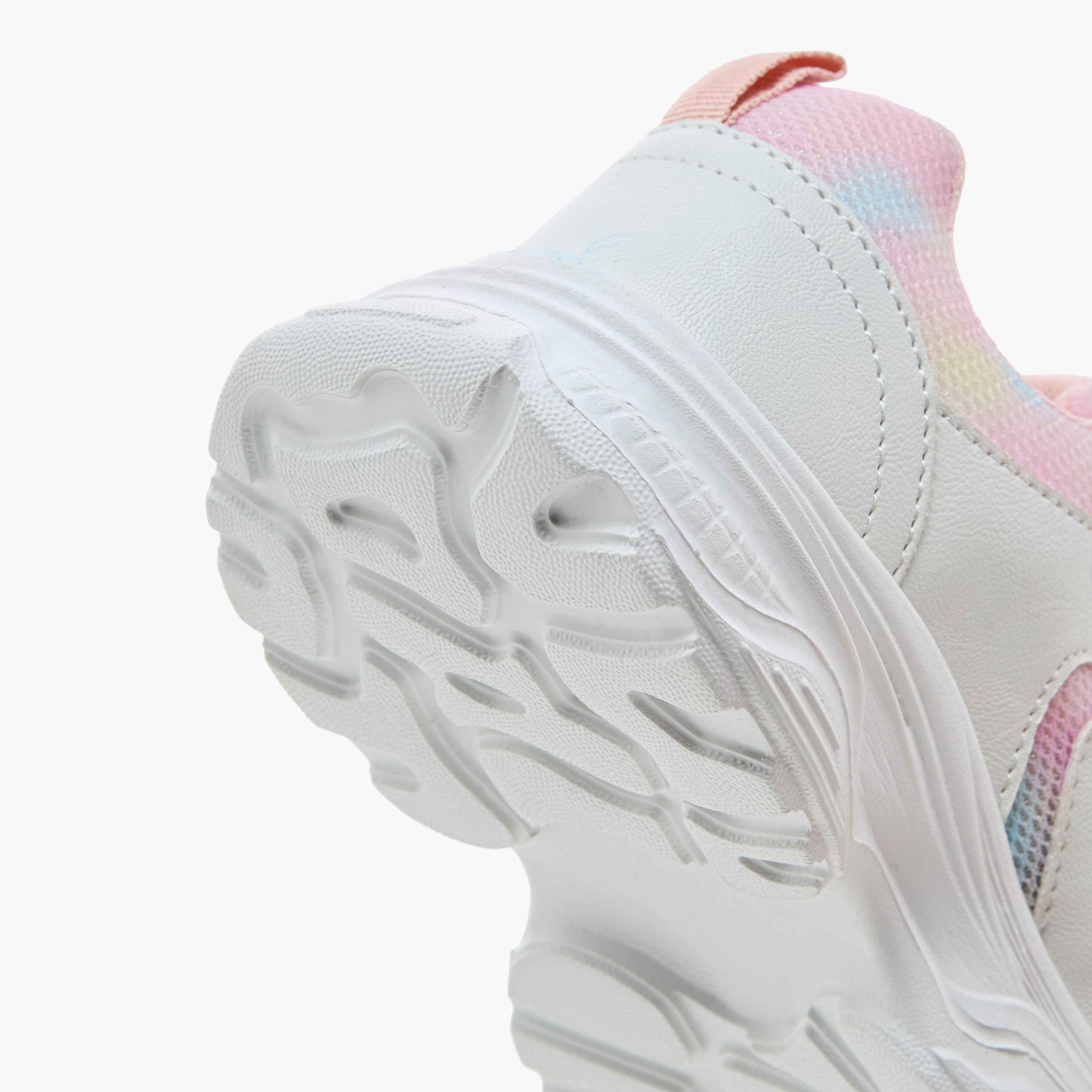 Juniors Panelled Sneakers with Hook and Loop Closure-girls-shoes-sneakers-image-5