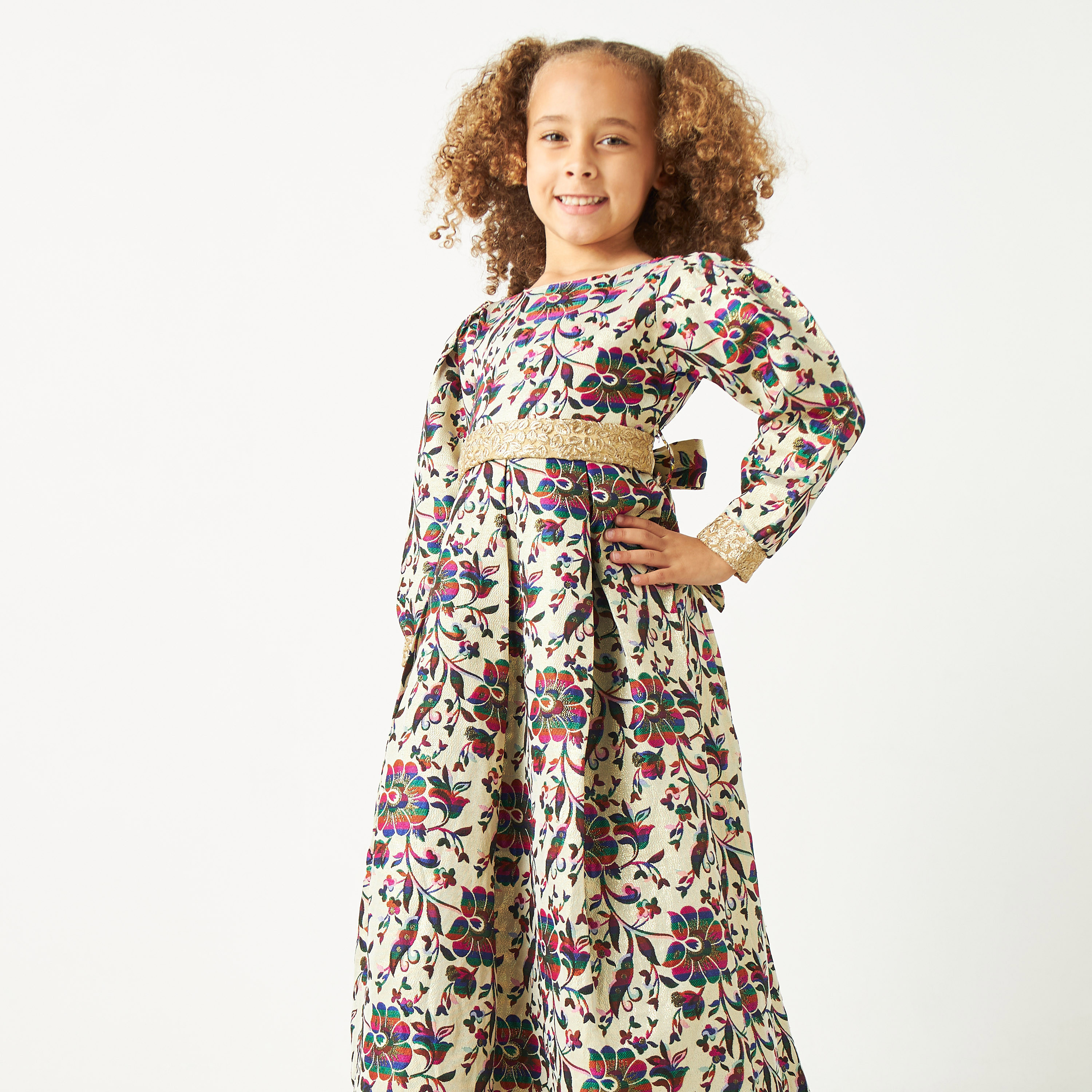فستان ماكسي بأكمام طويلة وطبعات زهرية من ليتل جولدن أبل-girls-clothing-dressesandjumpsuits-image-2