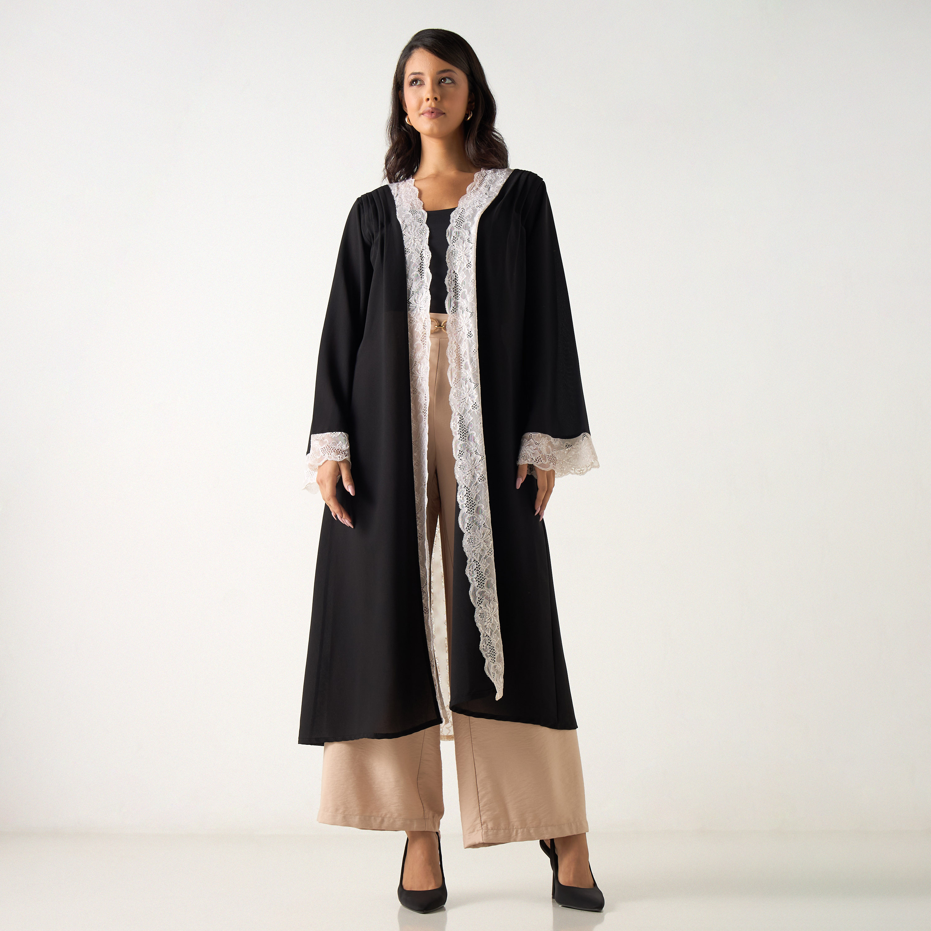 Golden Apple Laced Longline Shrug with Long Sleeves-women-clothing-shirtsandblouses-blouses-image-1