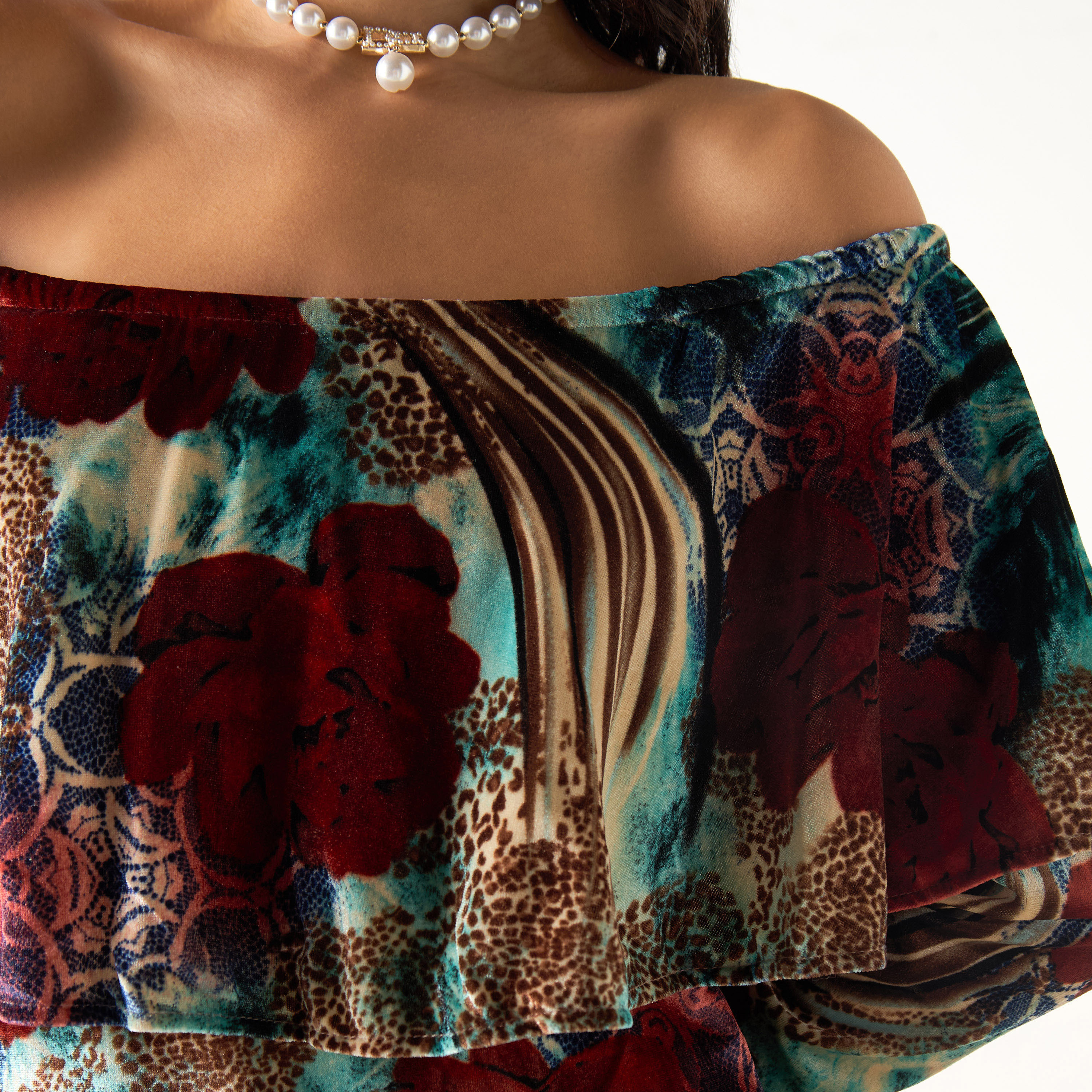 Golden Apple All-Over Floral Print Off Shoulder Maxi Dress with Long Sleeves-women-clothing-dresses-image-5