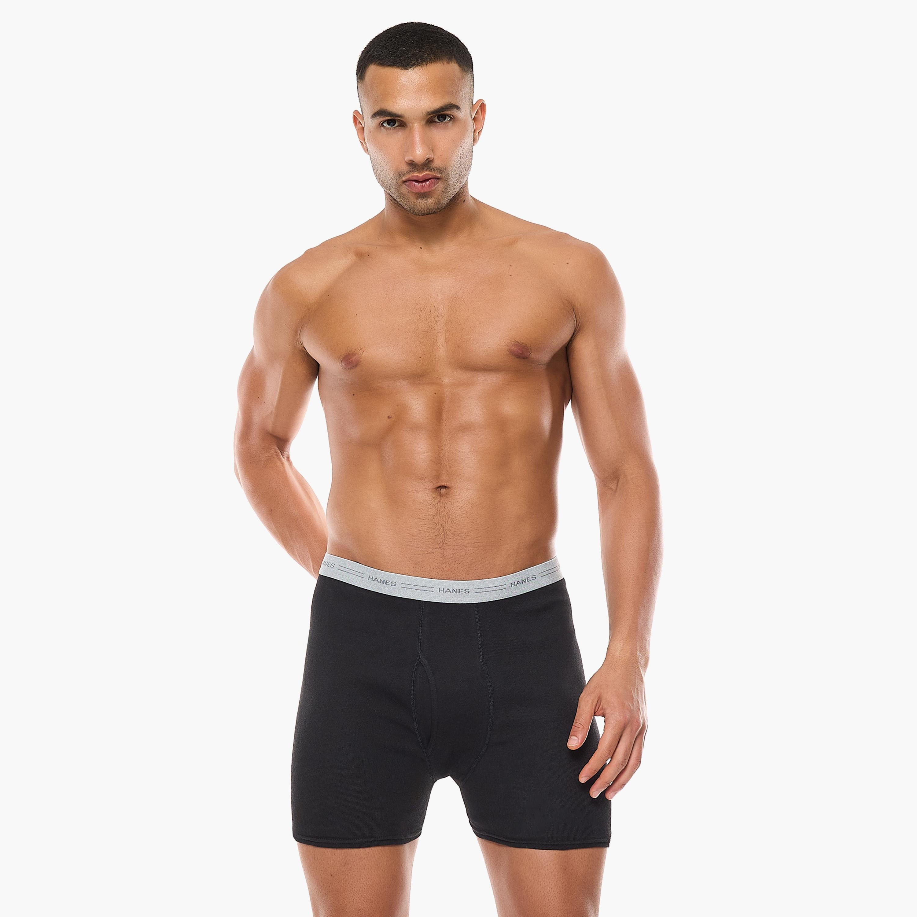 Hanes Assorted Pack of 2 Brand Print Waistband Men's Boxer Briefs-men-clothing-innerwear-underwear-image-4