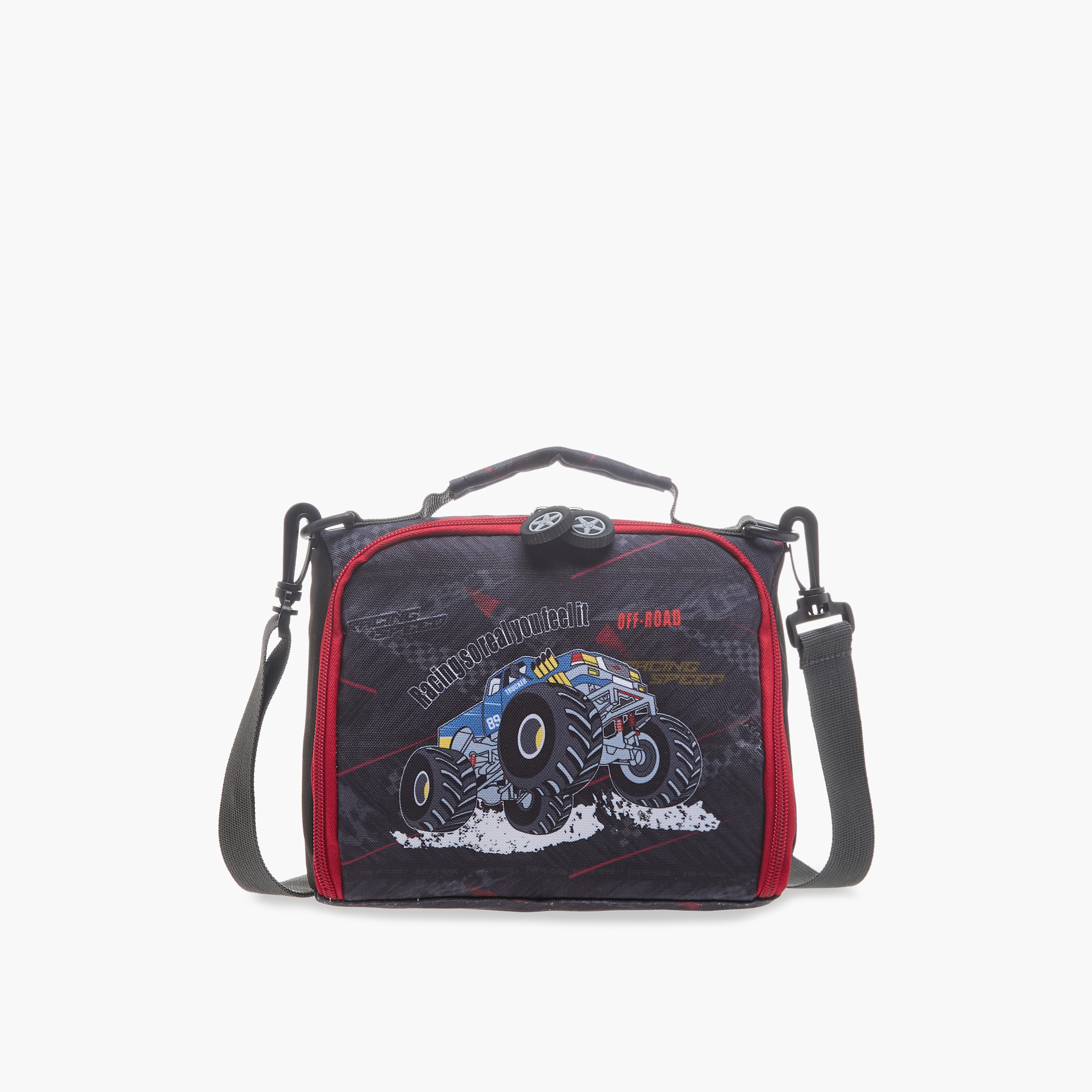 LBL by Shoexpress Monster Truck Graphic Print Lunch Bag with Zip Closure-school-lunchessentials-lunchbags-image-1