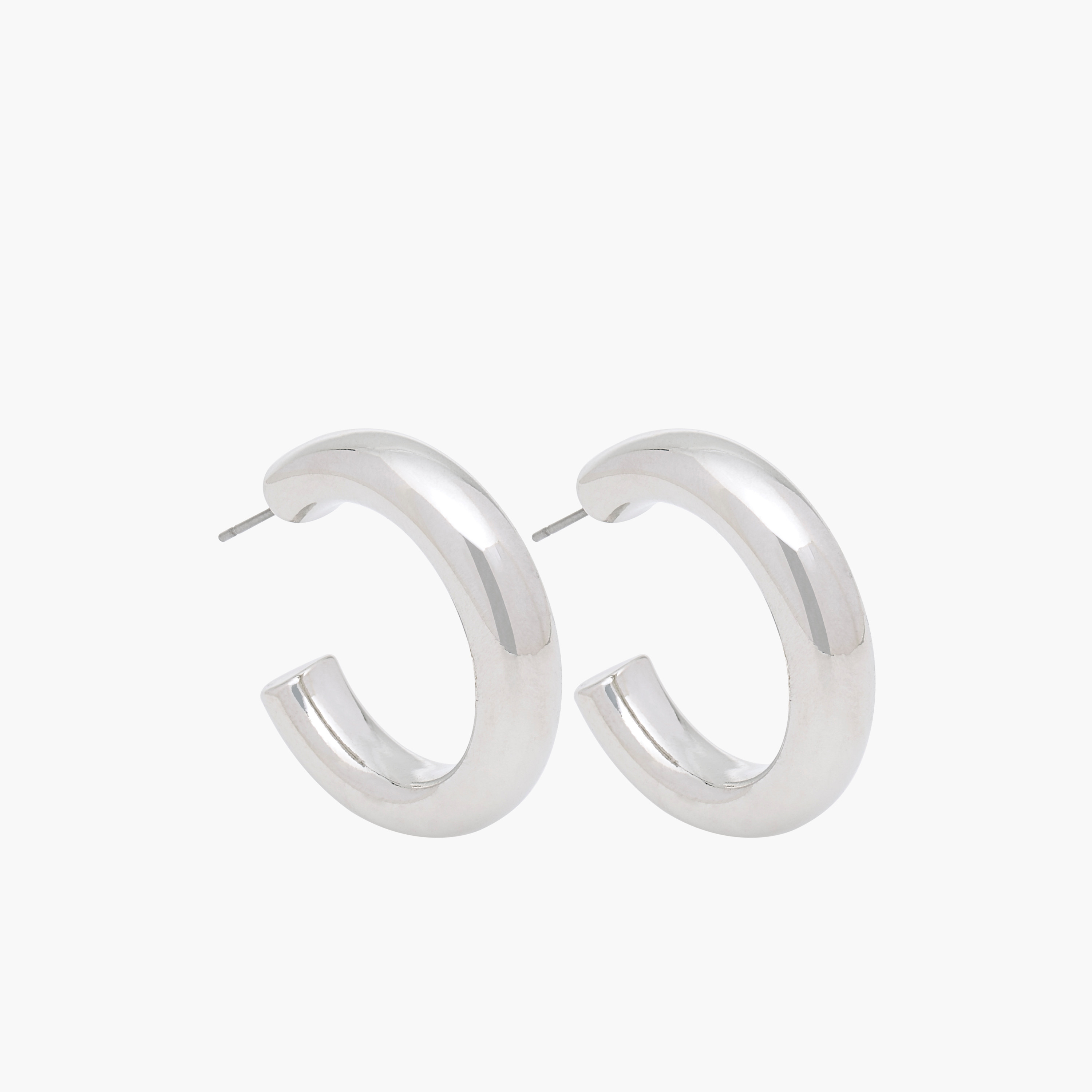 Flora Bella Solid Hoop Earrings with Pushback Closure-women-watchesandjewellery-jewellery-earrings-image-3