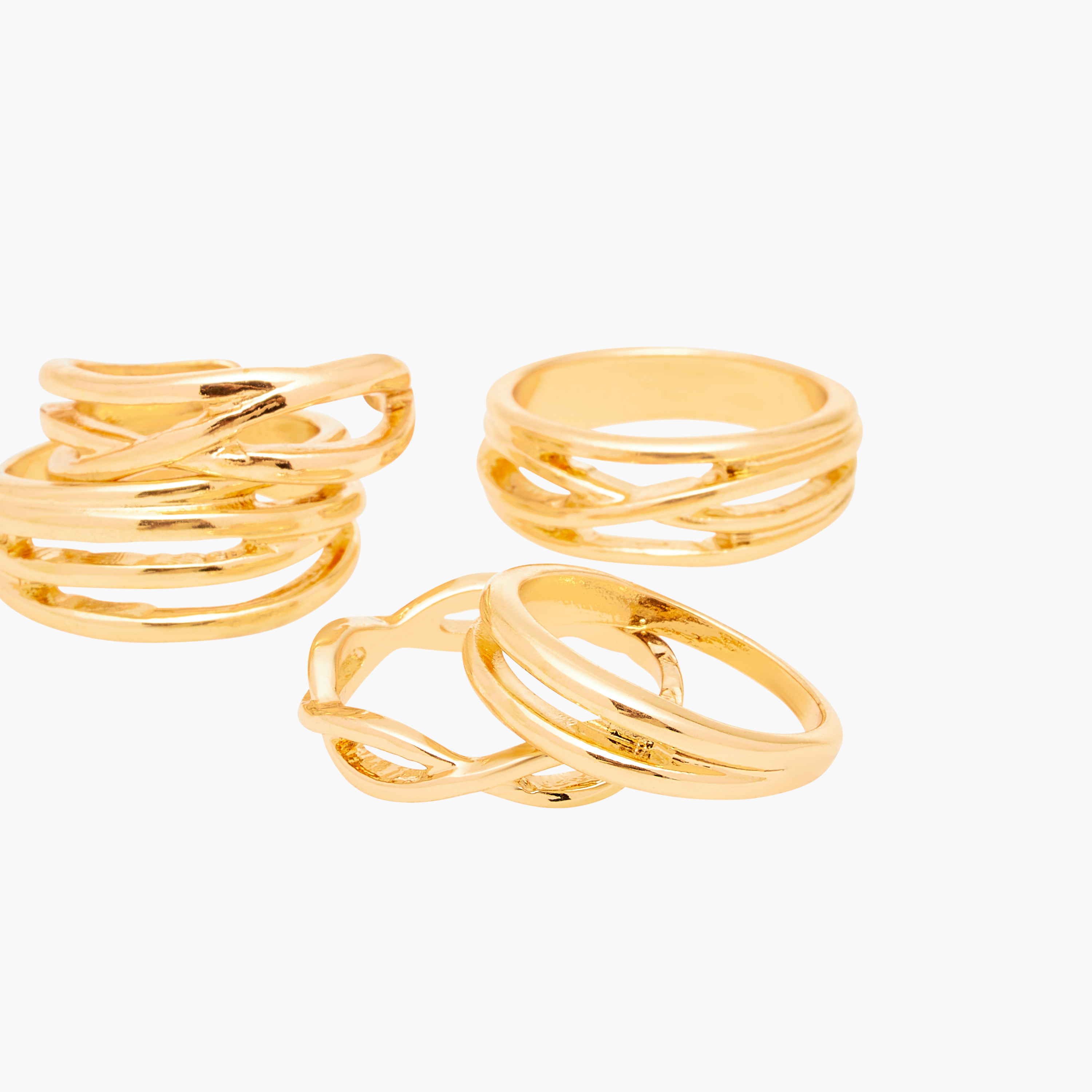 Flora Bella Metal Ring - Set of 5-women-watchesandjewellery-jewellery-rings-image-3