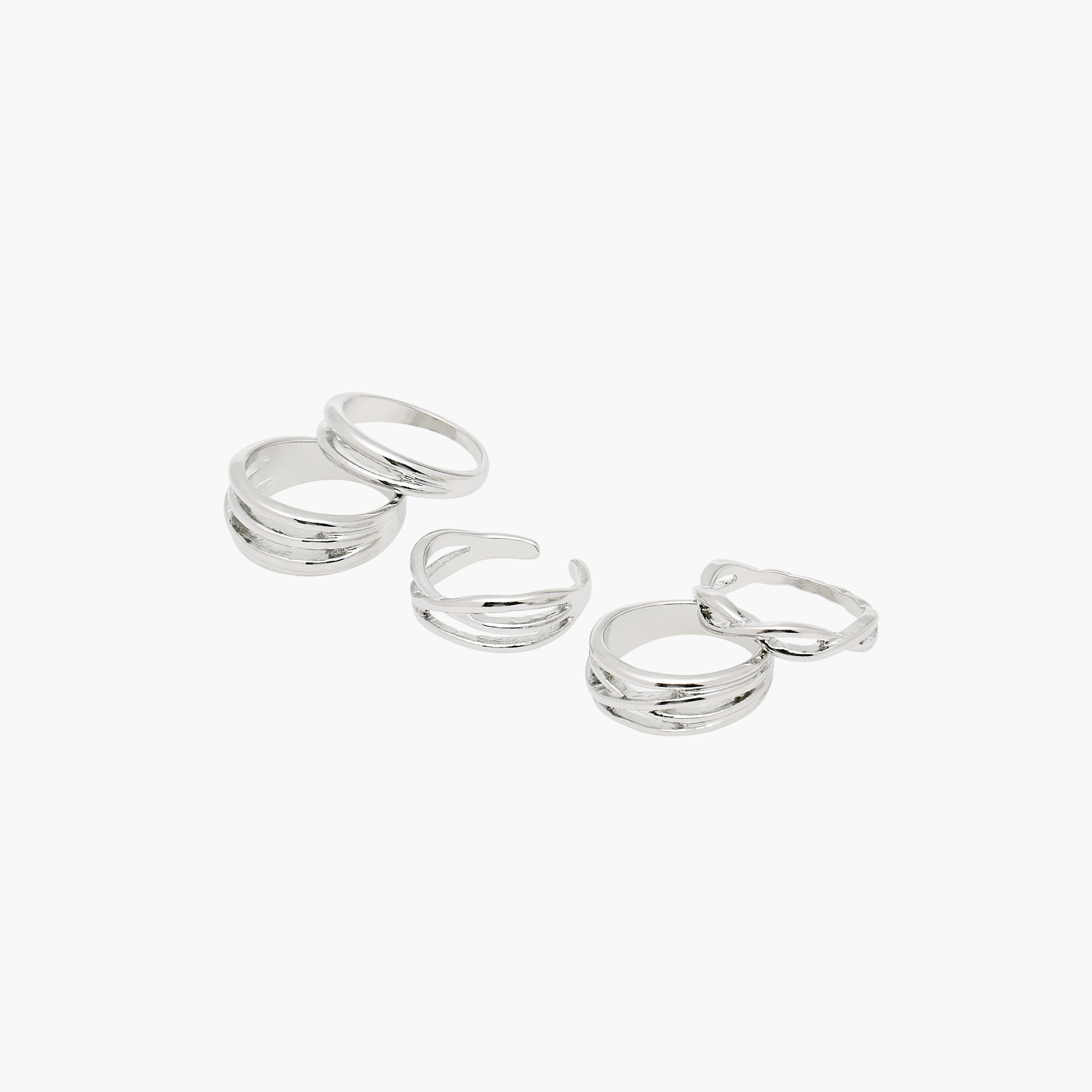 Flora Bella Metal Ring - Set of 5-women-watchesandjewellery-jewellery-rings-image-5
