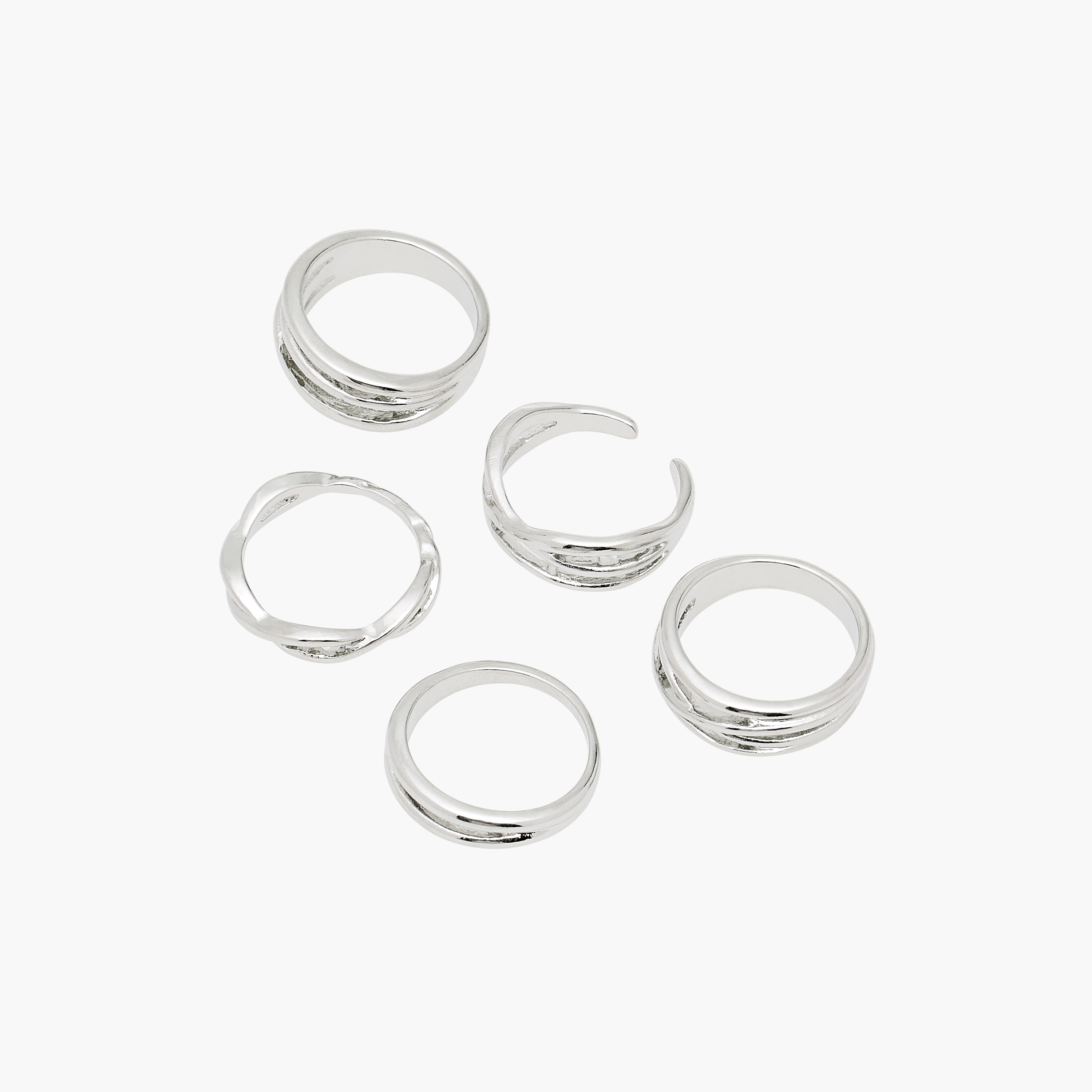 Flora Bella Metal Ring - Set of 5-women-watchesandjewellery-jewellery-rings-image-6