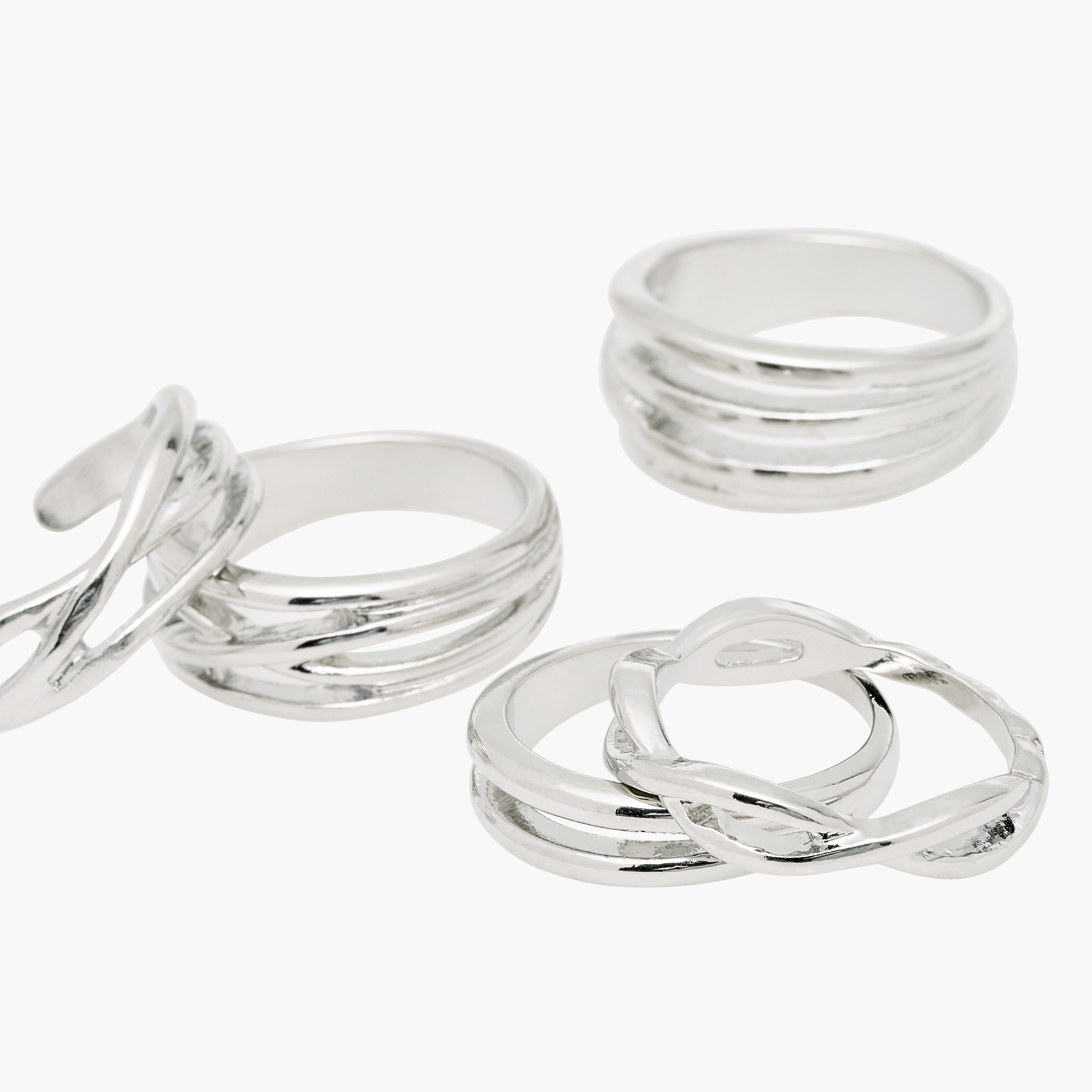 Flora Bella Metal Ring - Set of 5-women-watchesandjewellery-jewellery-rings-image-7