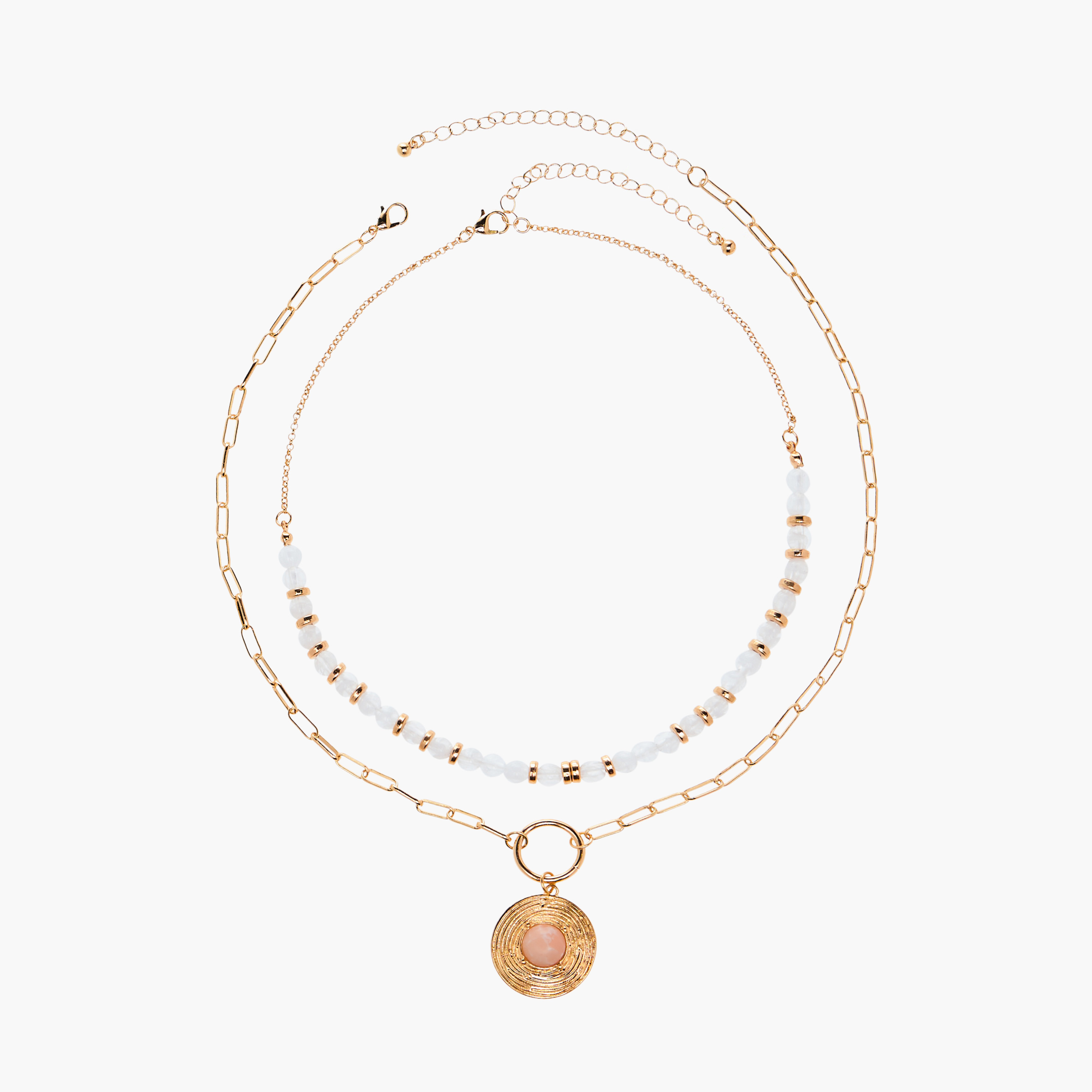 عقد مزيّن ومشبك إغلاق من فلورا بيلا- طقم من قطعتين-women-watchesandjewellery-jewellery-necklacesandpendants-image-1