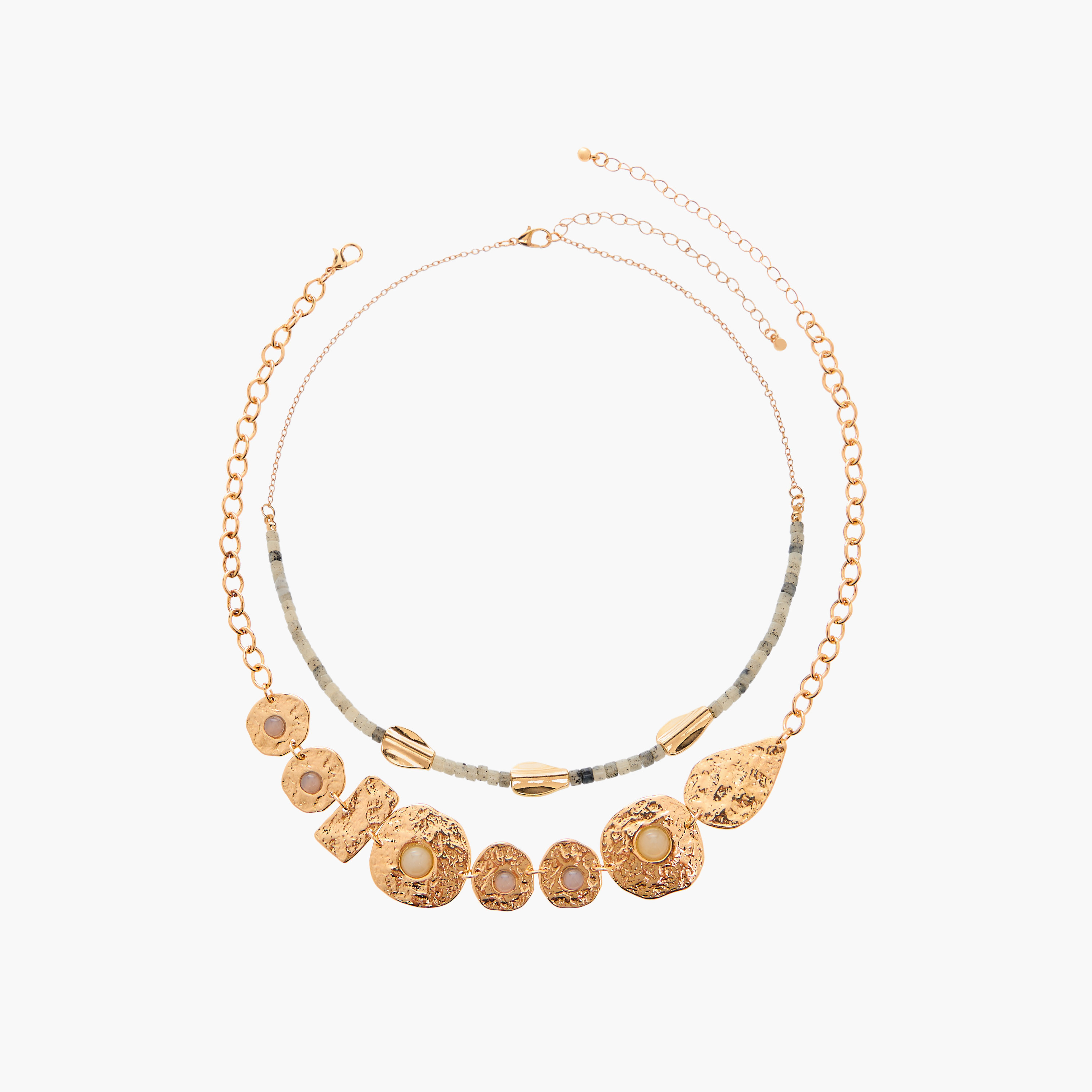 عقد مزيّن ومشبك إغلاق من فلورا بيلا- طقم من قطعتين-women-watchesandjewellery-jewellery-necklacesandpendants-image-1