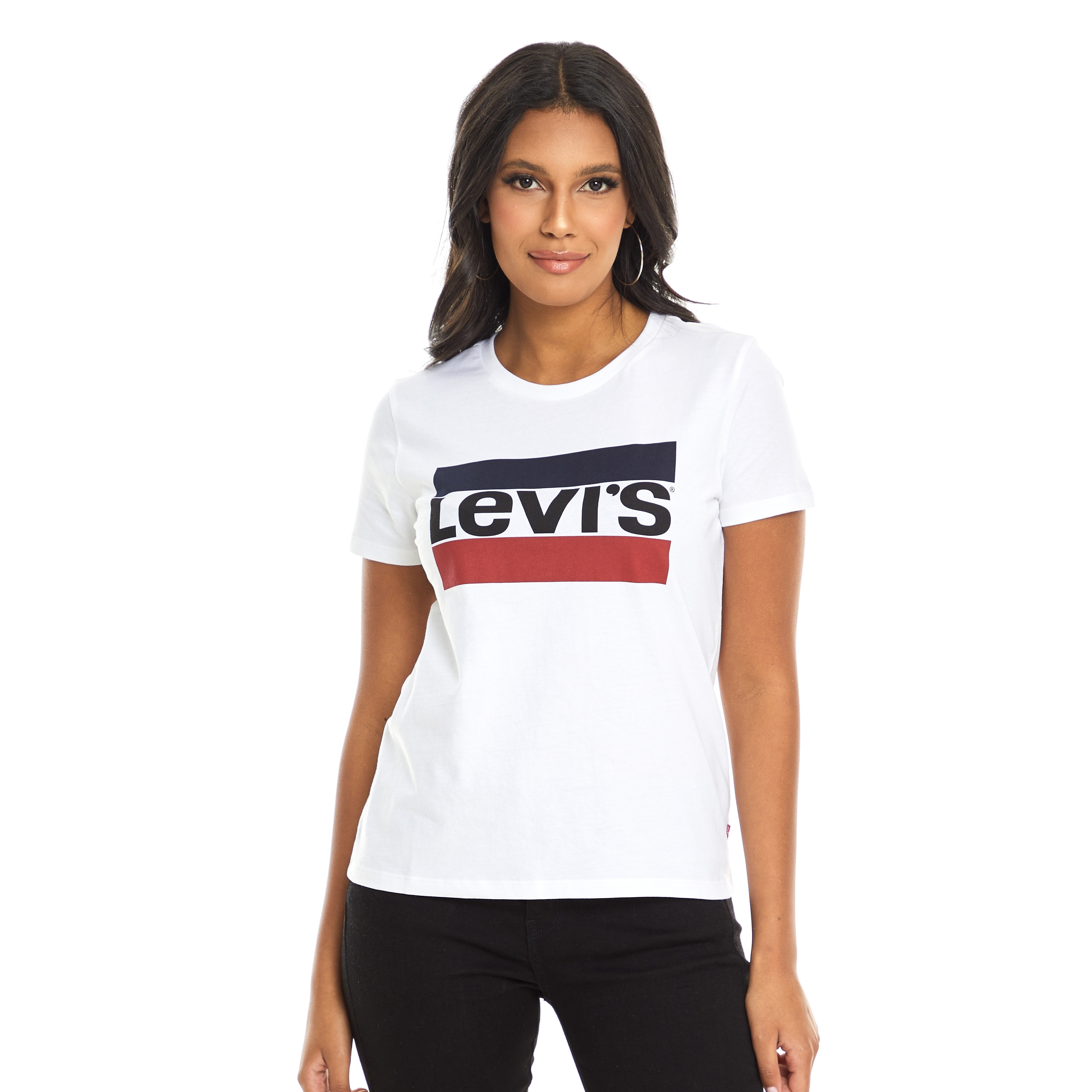 Levi's Women White Printed Crew Neck Short Sleeves T-Shirt-women-clothing-tshirts-image-1