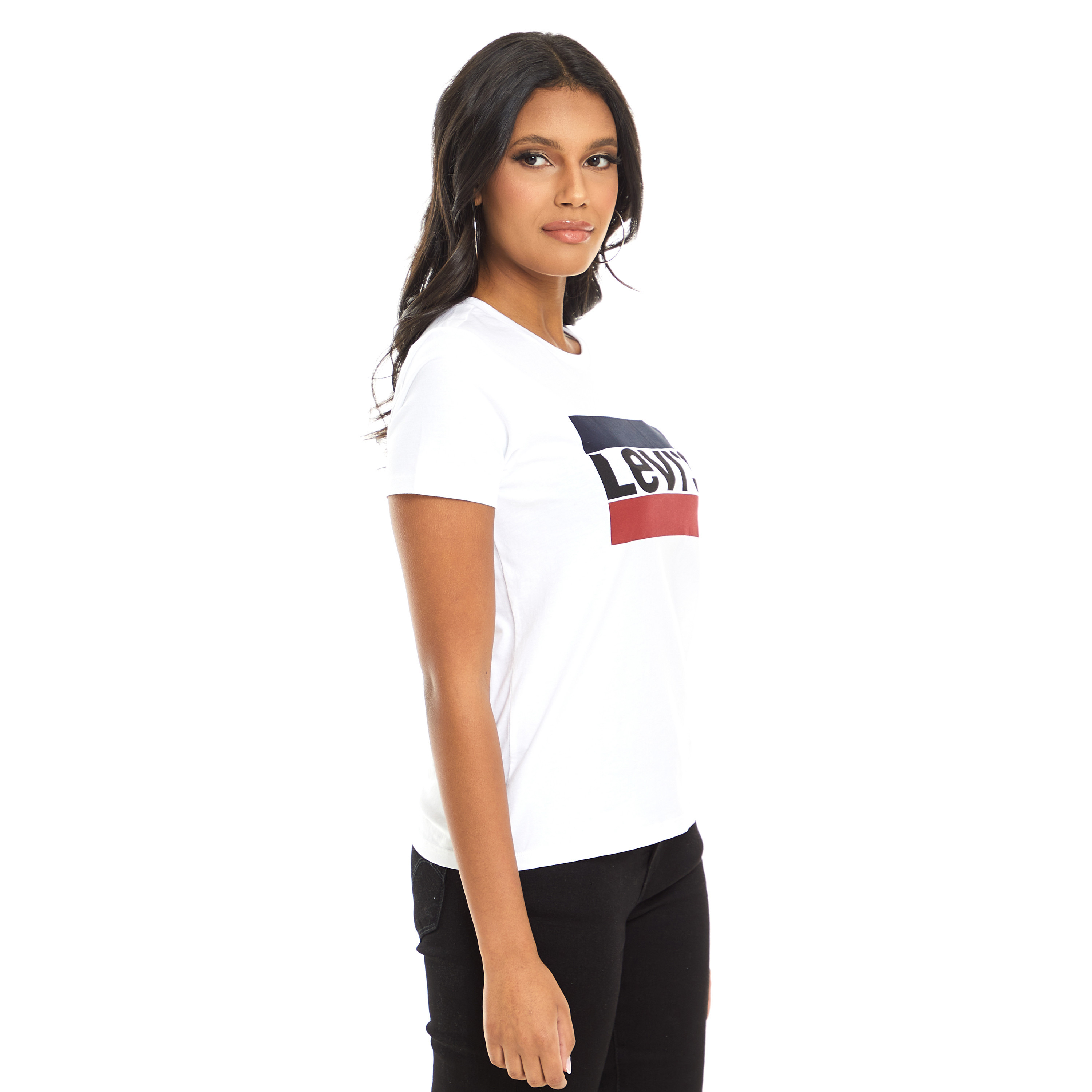 Levi's Women White Printed Crew Neck Short Sleeves T-Shirt-women-clothing-tshirts-image-3