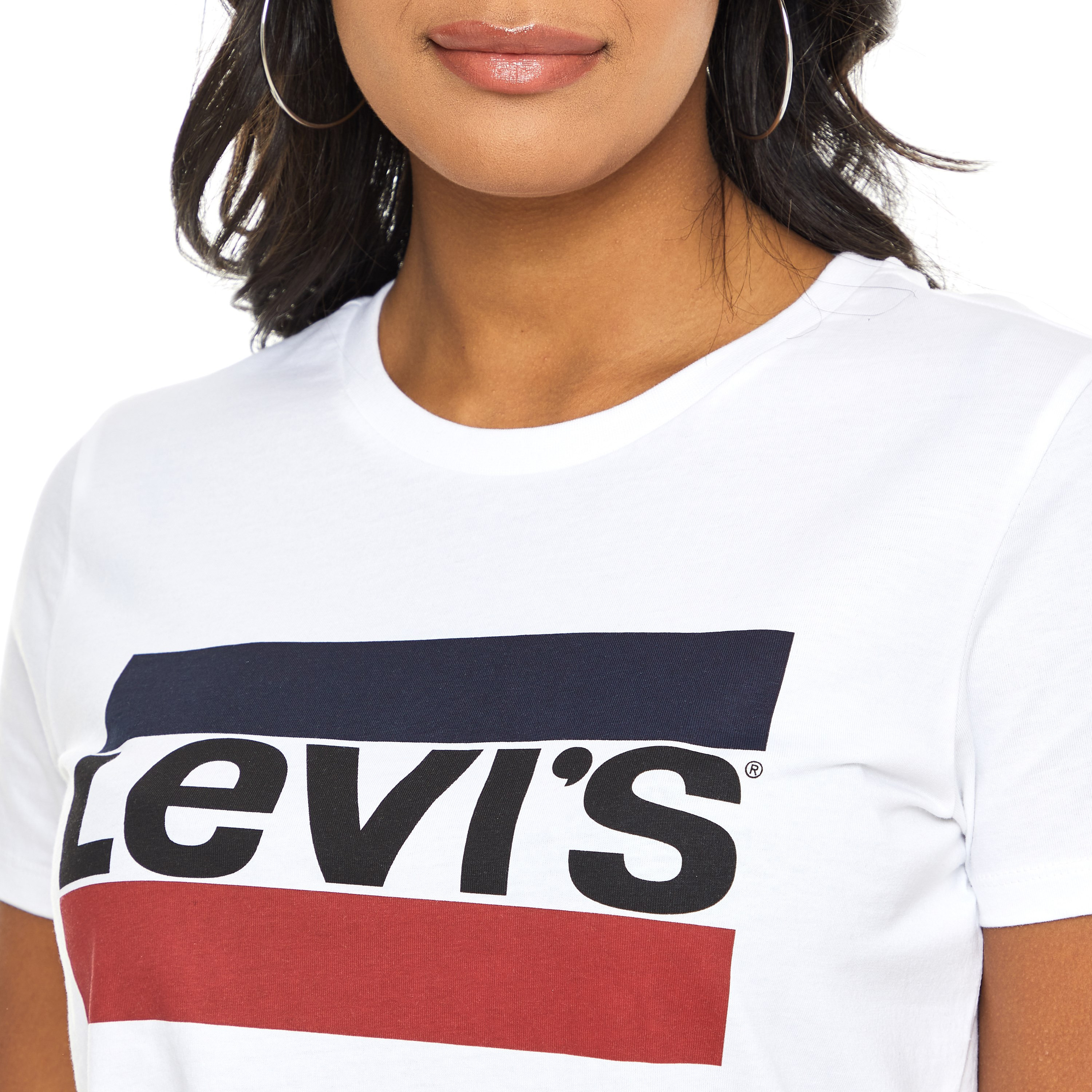 Levi's Women White Printed Crew Neck Short Sleeves T-Shirt-women-clothing-tshirts-image-4