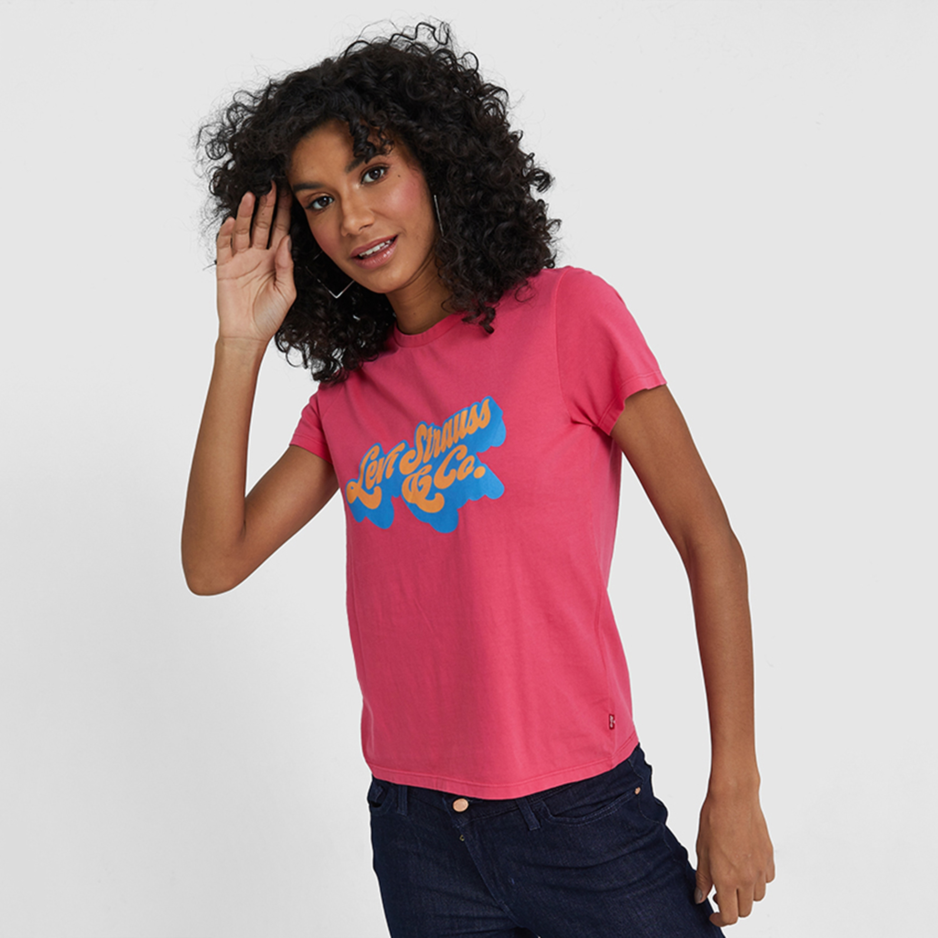Levi's Printed Round Neck Short Sleeves Women's T-Shirt-women-clothing-tshirts-image-1