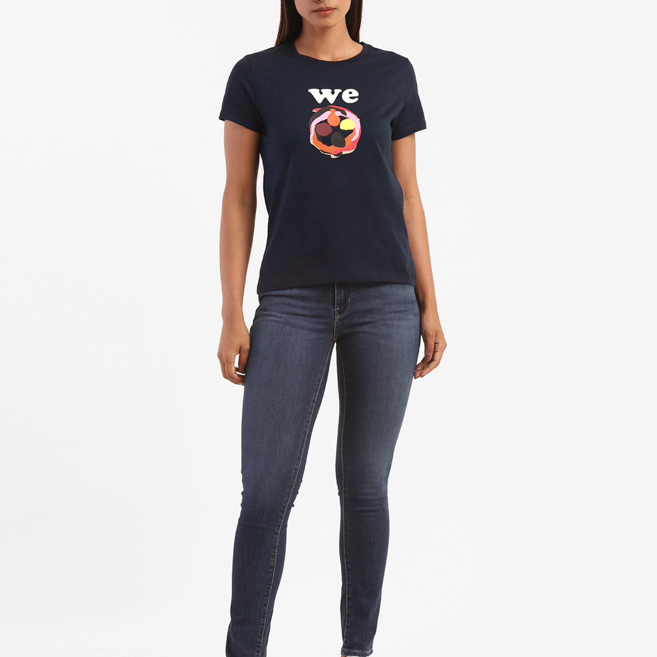 Levi's Women Navy Blue Printed Crew Neck T-Shirt-women-clothing-tshirts-image-5