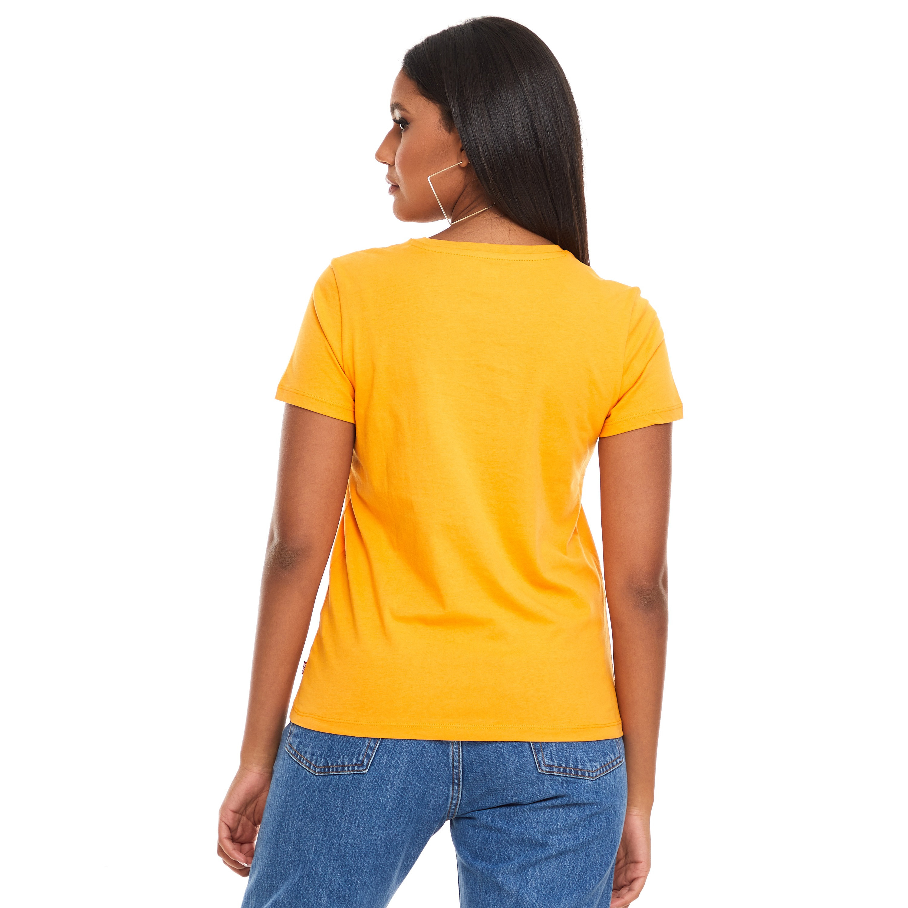 Levi's Women Orange Printed Crew Neck Short Sleeves T-Shirt-women-clothing-tshirts-image-2