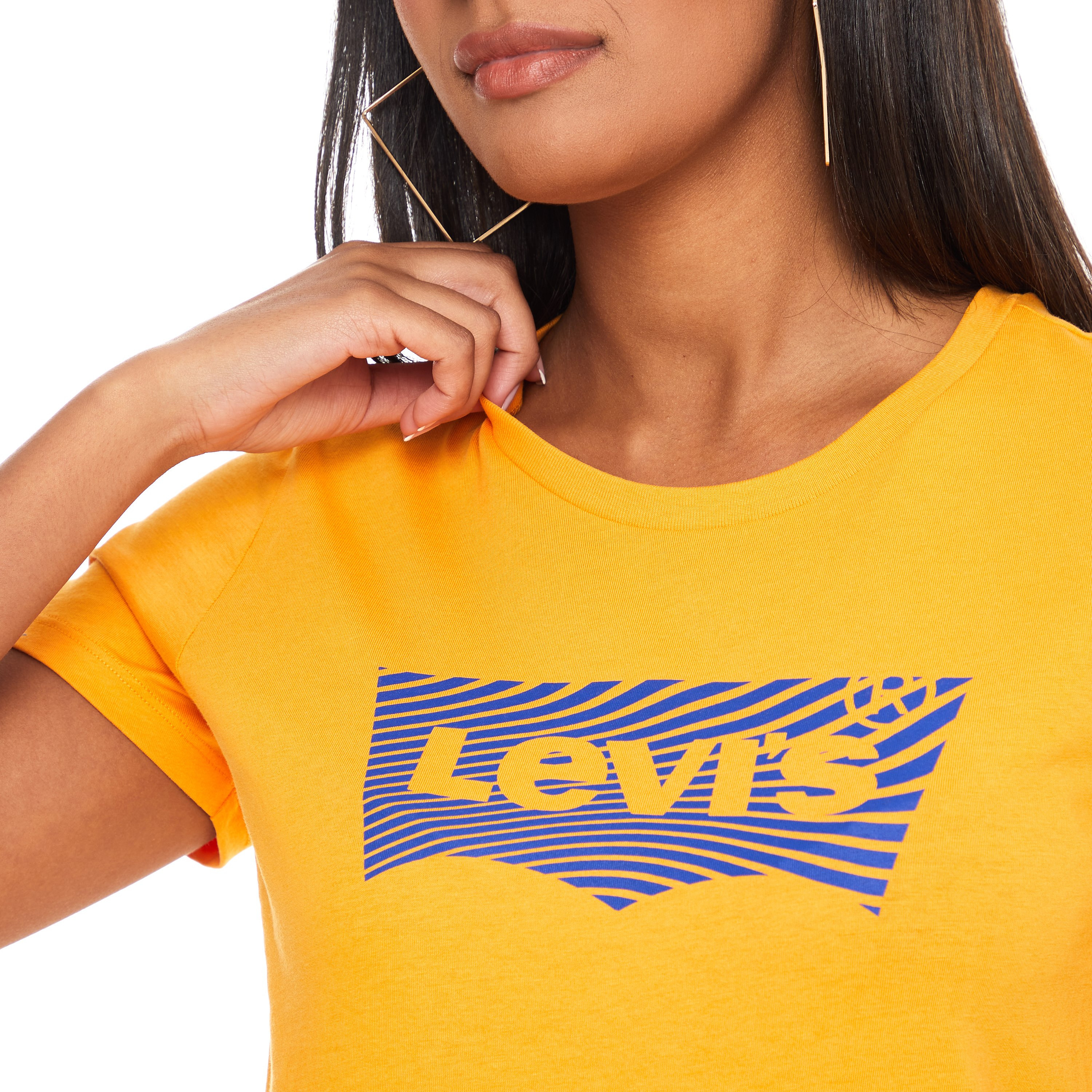Levi's Women Orange Printed Crew Neck Short Sleeves T-Shirt-women-clothing-tshirts-image-4