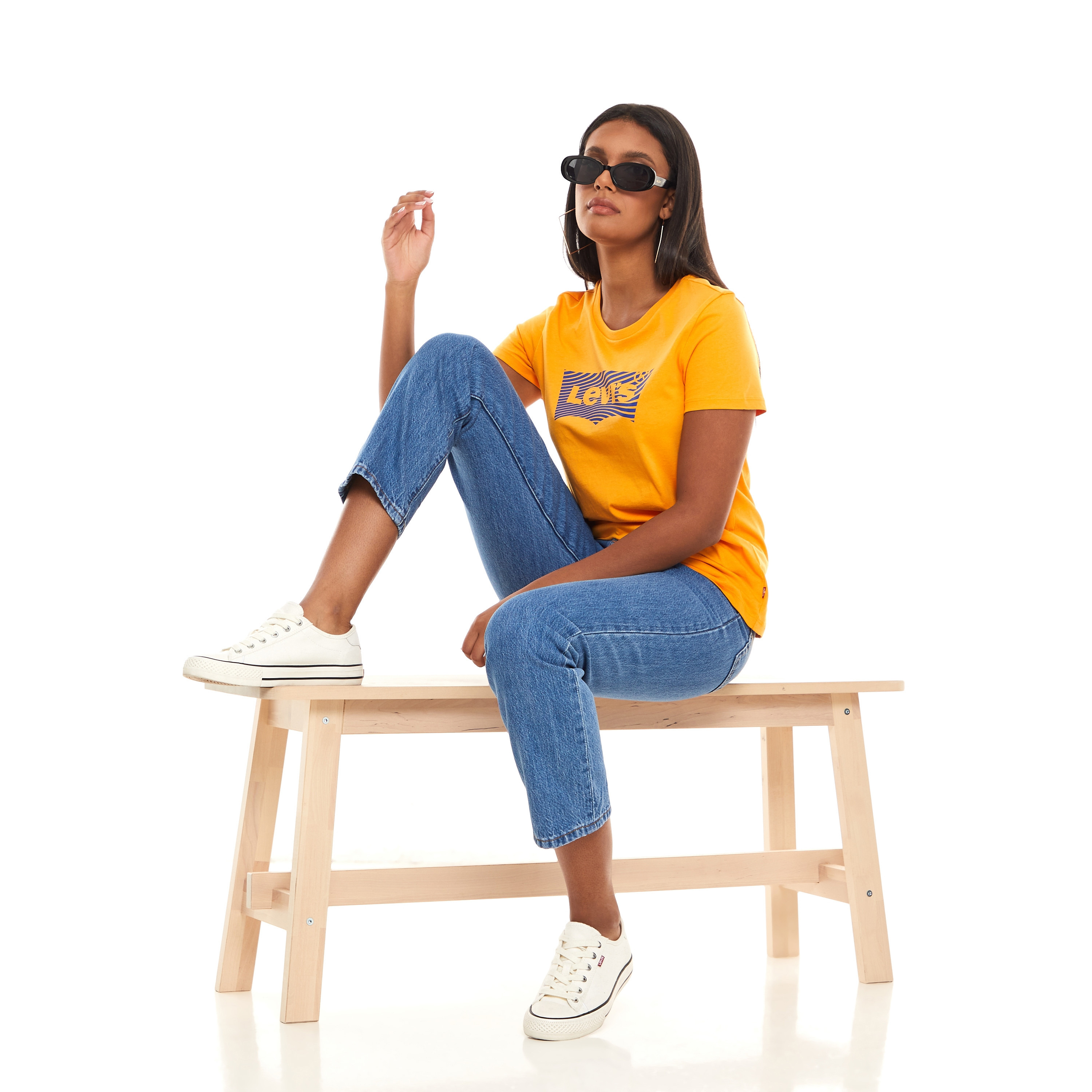 Levi's Women Orange Printed Crew Neck Short Sleeves T-Shirt-women-clothing-tshirts-image-5