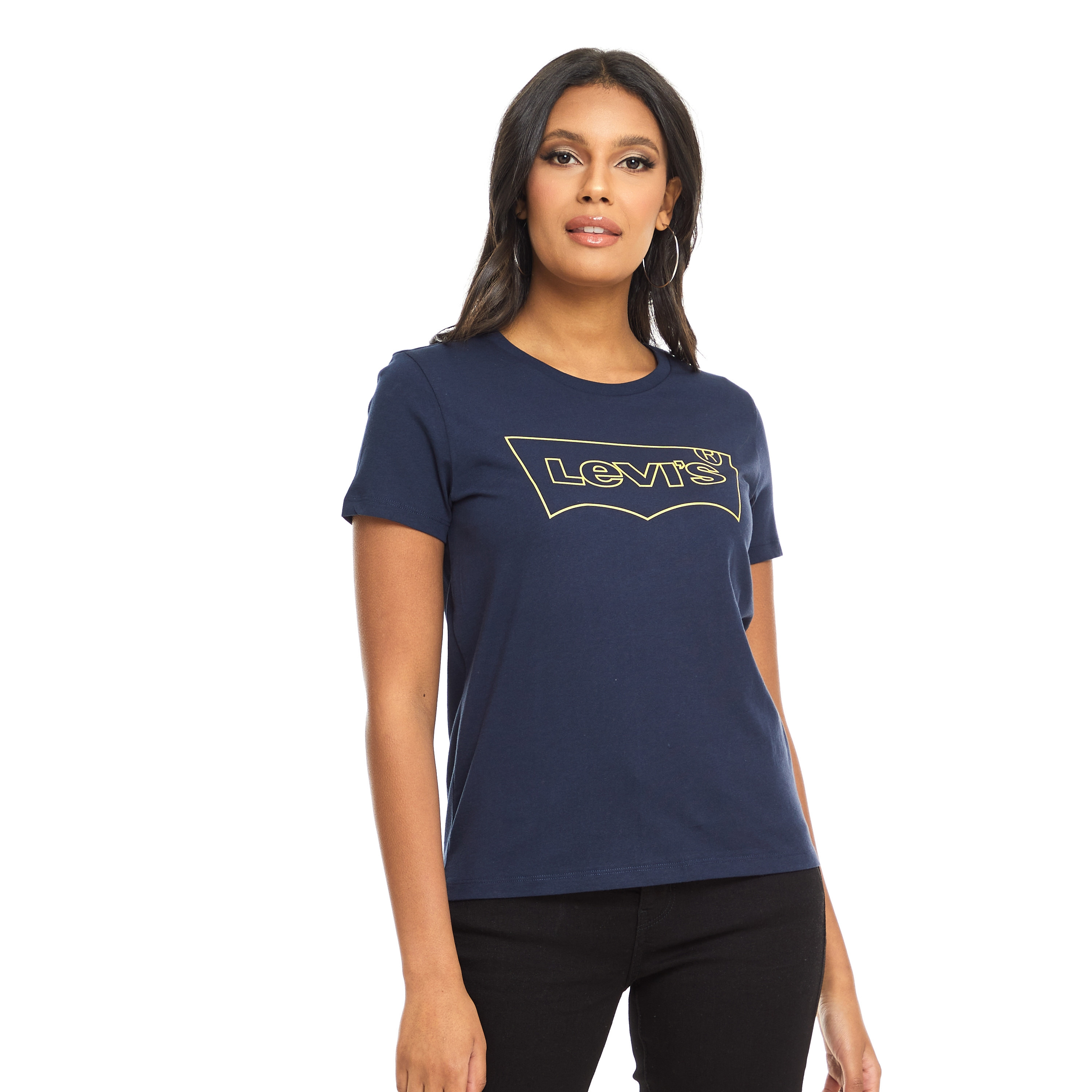 Levi's Women Blue Printed Crew Neck Short Sleeves T-Shirt-women-clothing-tshirts-image-1