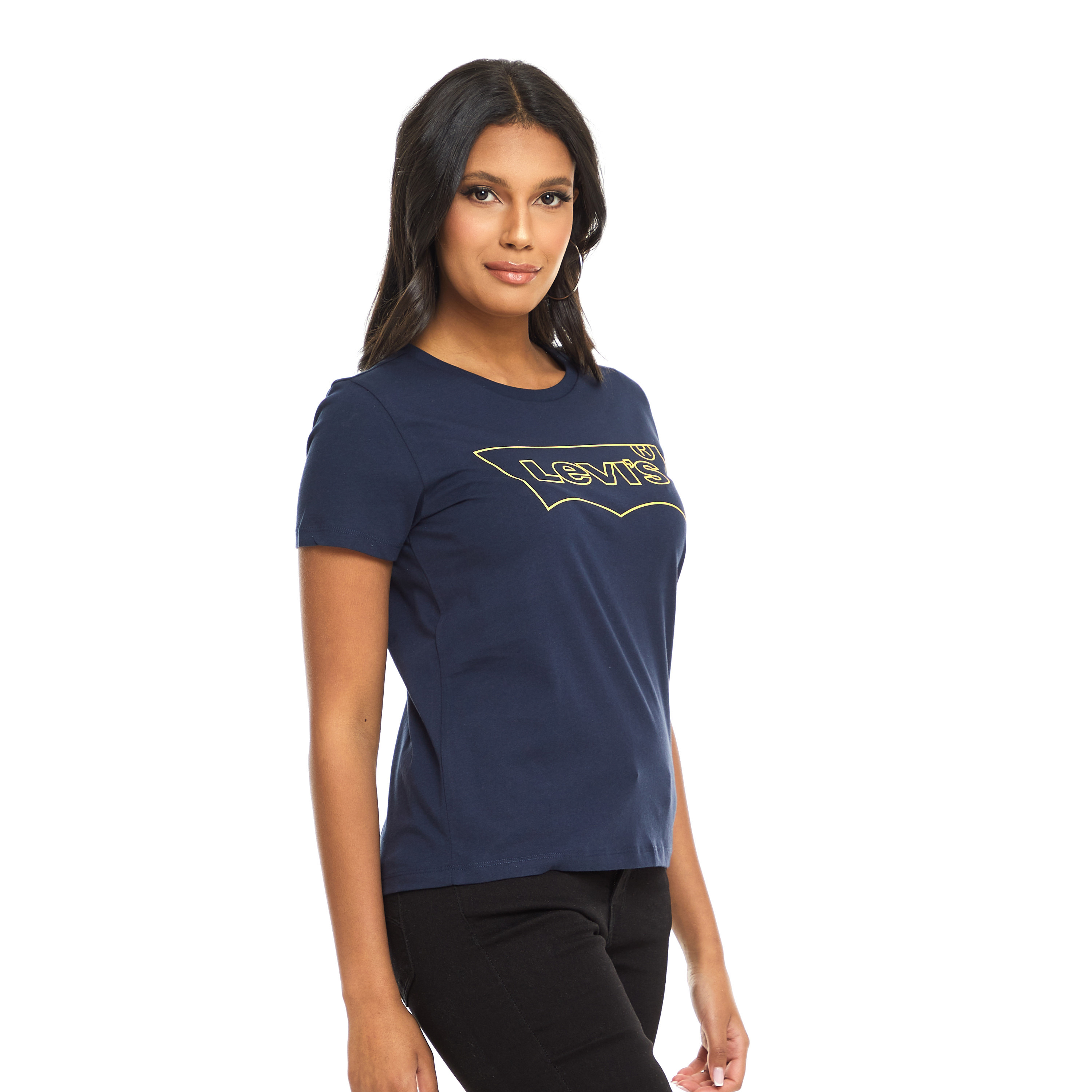 Levi's Women Blue Printed Crew Neck Short Sleeves T-Shirt-women-clothing-tshirts-image-3