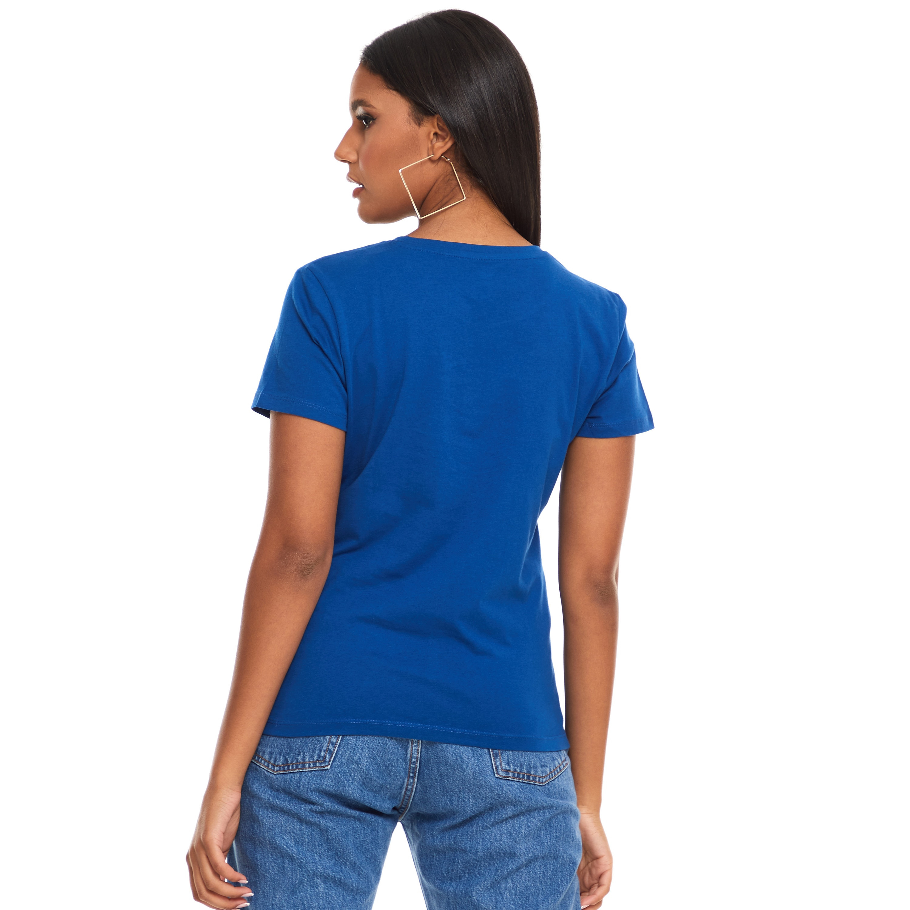 Levi's Women Blue Printed Crew Neck Short Sleeves T-Shirt-women-clothing-tshirts-image-2
