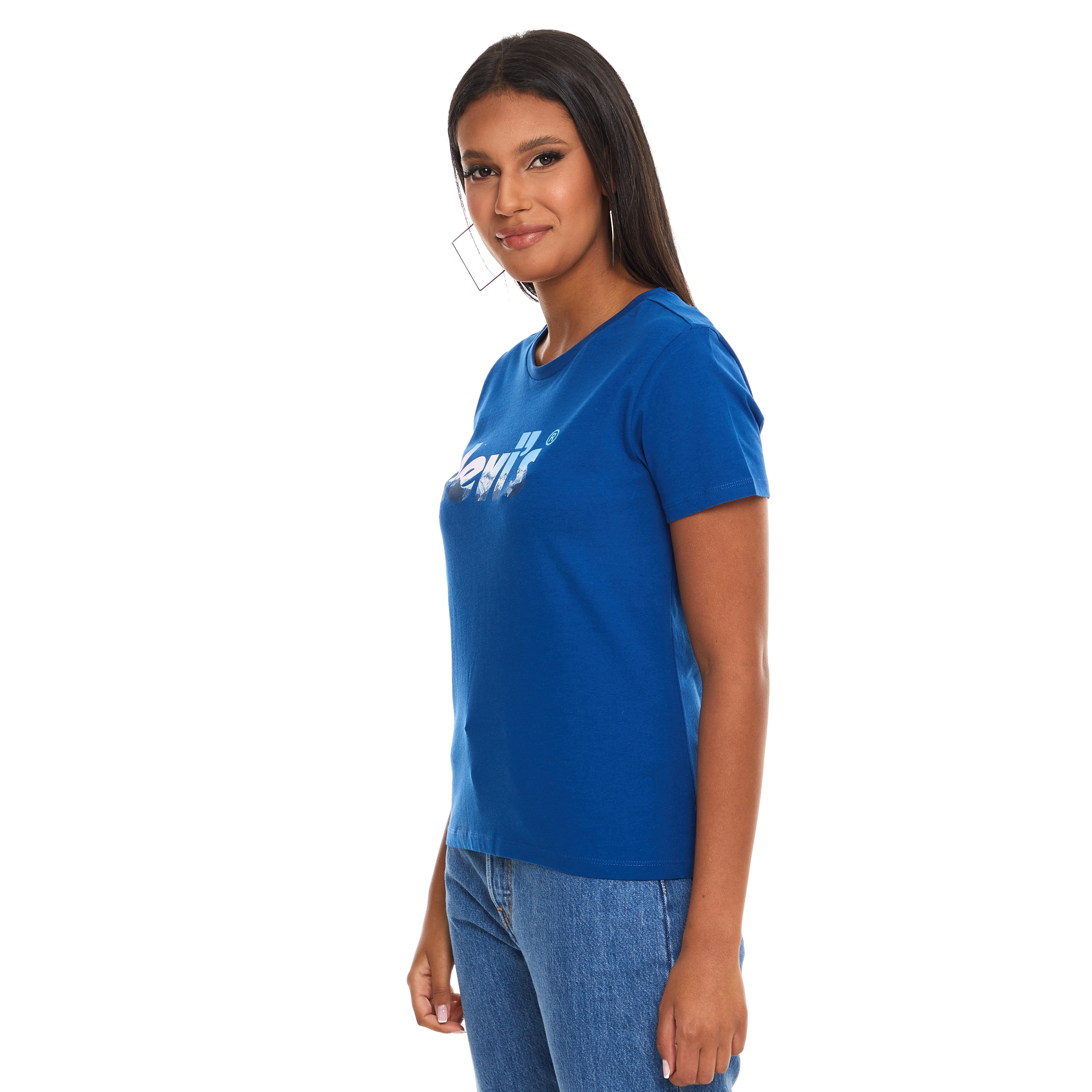 Levi's Women Blue Printed Crew Neck Short Sleeves T-Shirt-women-clothing-tshirts-image-3
