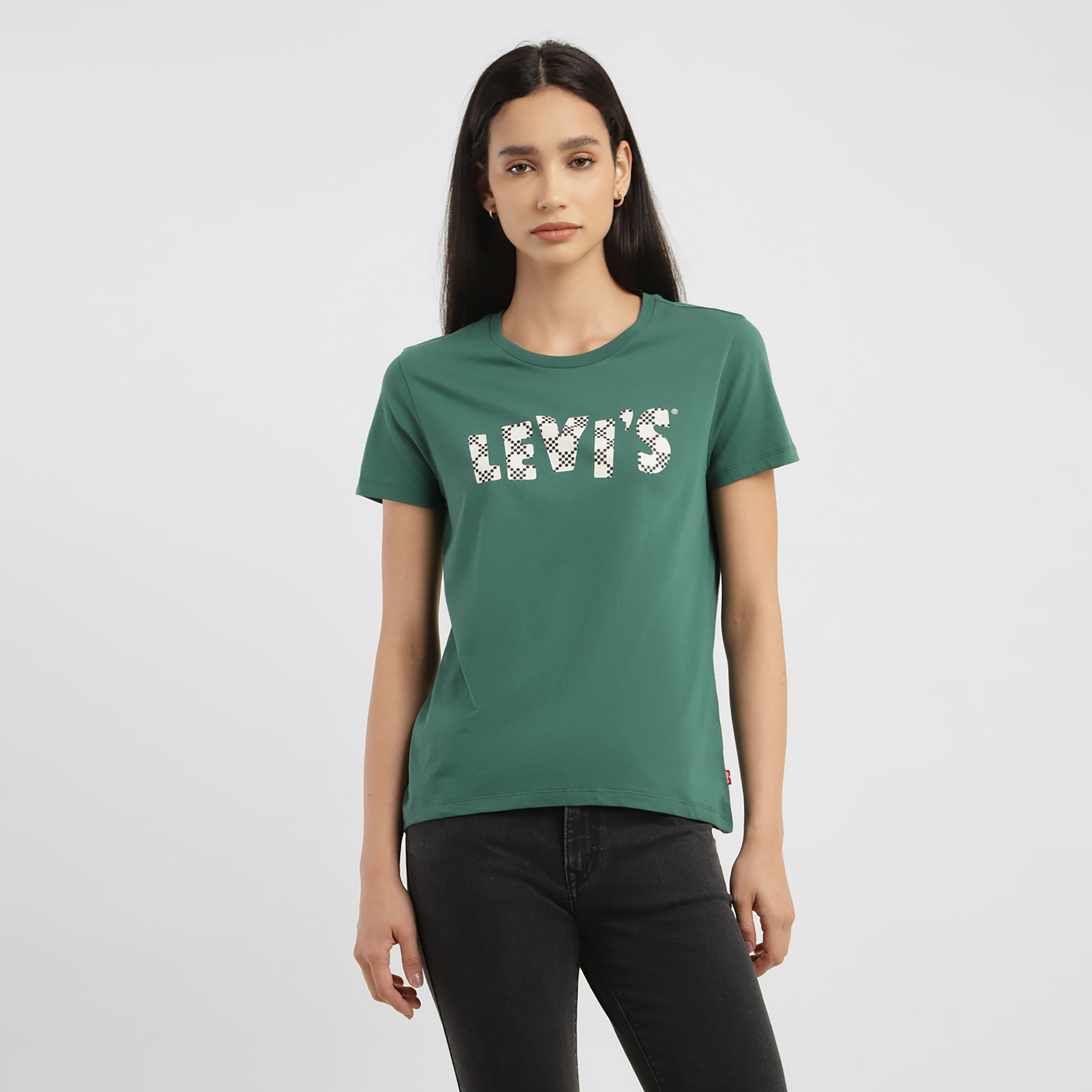 تيشيرت ليفايز بأكمام قصيرة وياقة دائرية مع جرافيك-women-clothing-tshirts-image-1