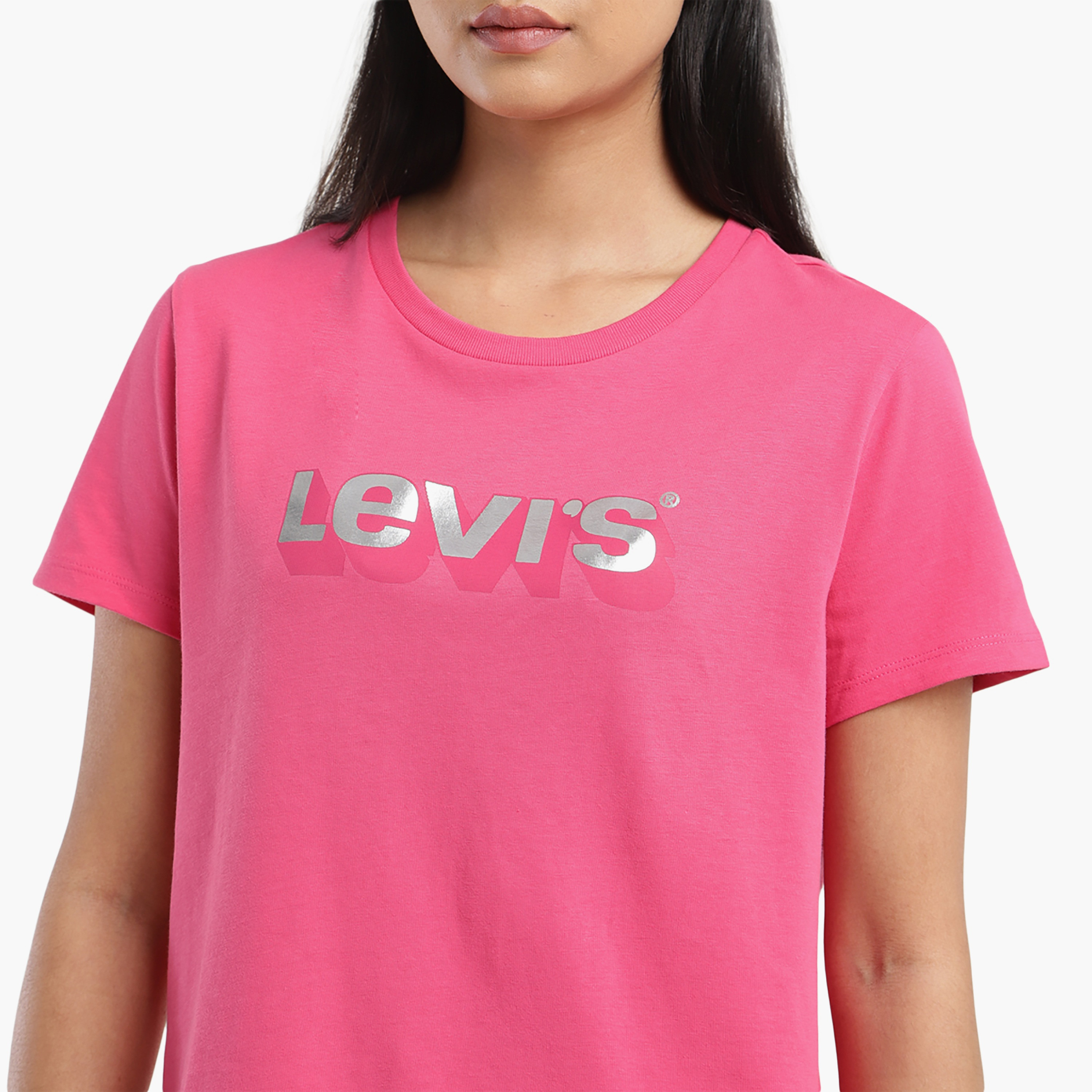 Levi's Logo Round Neck Short Sleeves T-Shirt-women-clothing-tshirts-image-2