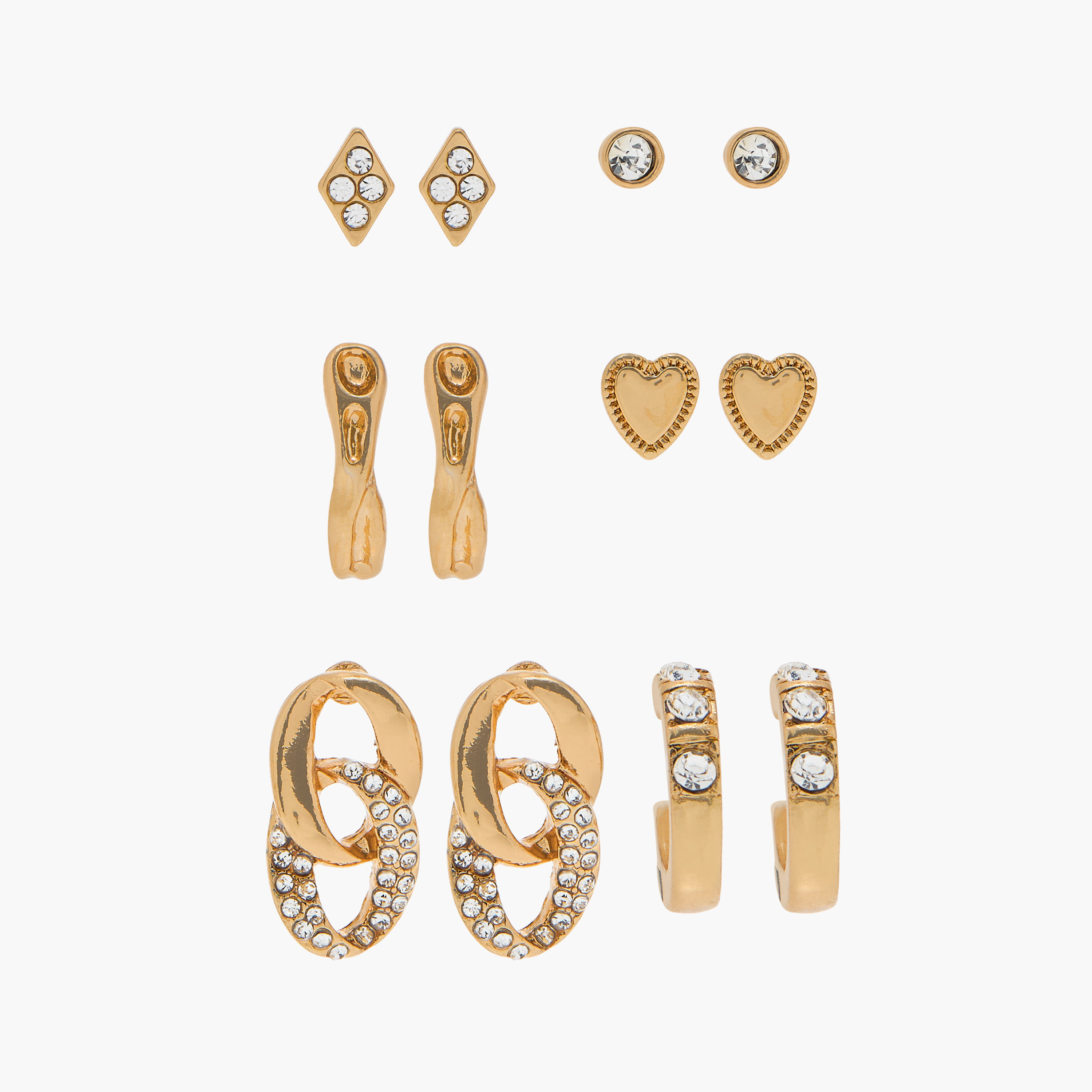 Flora Bella Assorted Stud Earrings with Pushback Closure - Set of 6-women-watchesandjewellery-jewellery-earrings-image-1